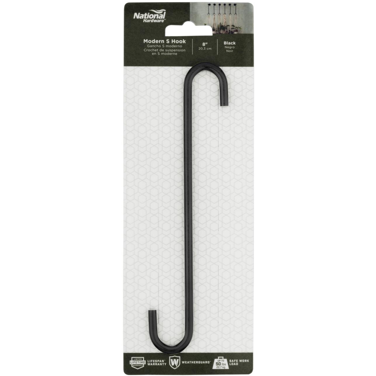 V2649 Large Modern S Hook - Black