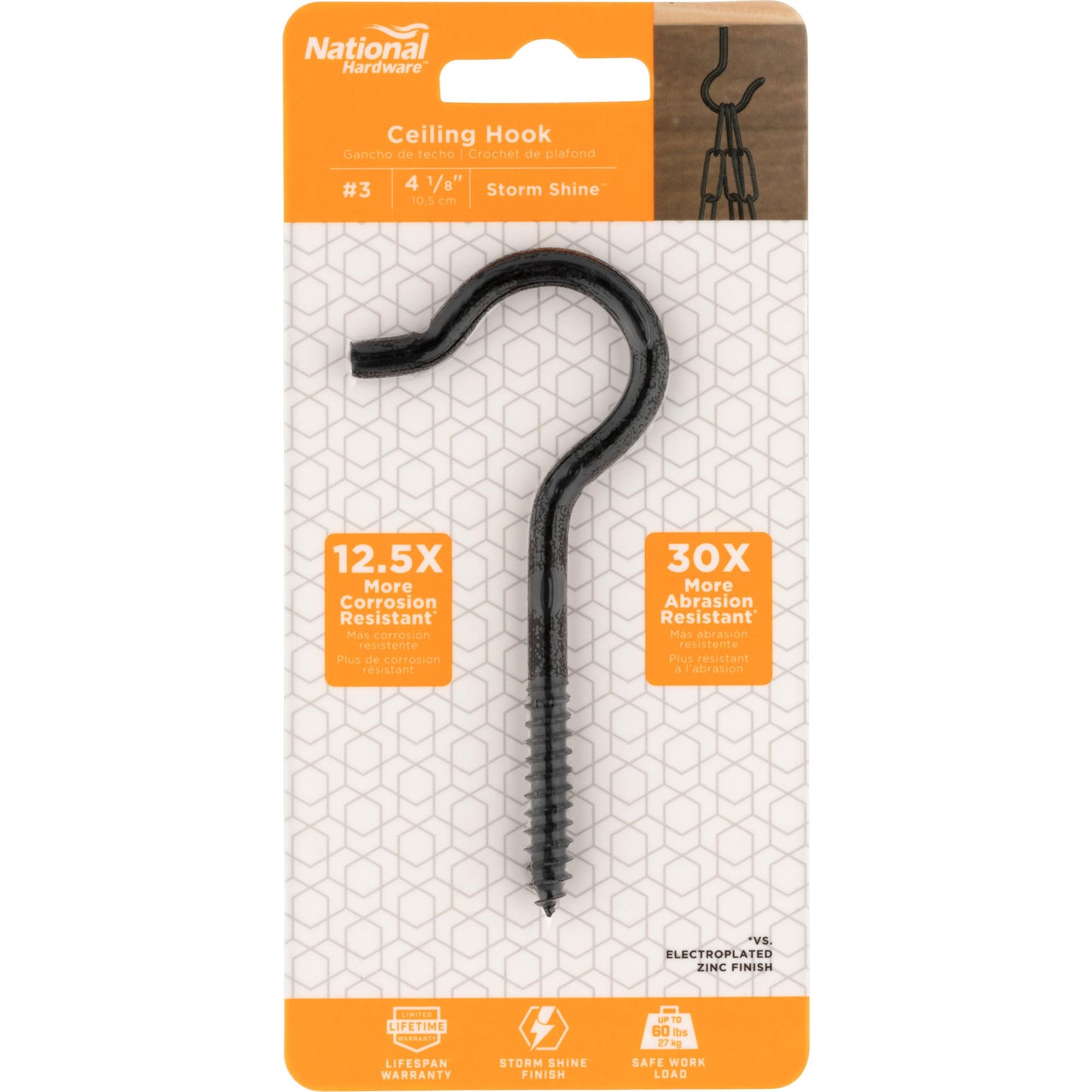 V2040 4-1/8" #3 Ceiling Hooks - Black
