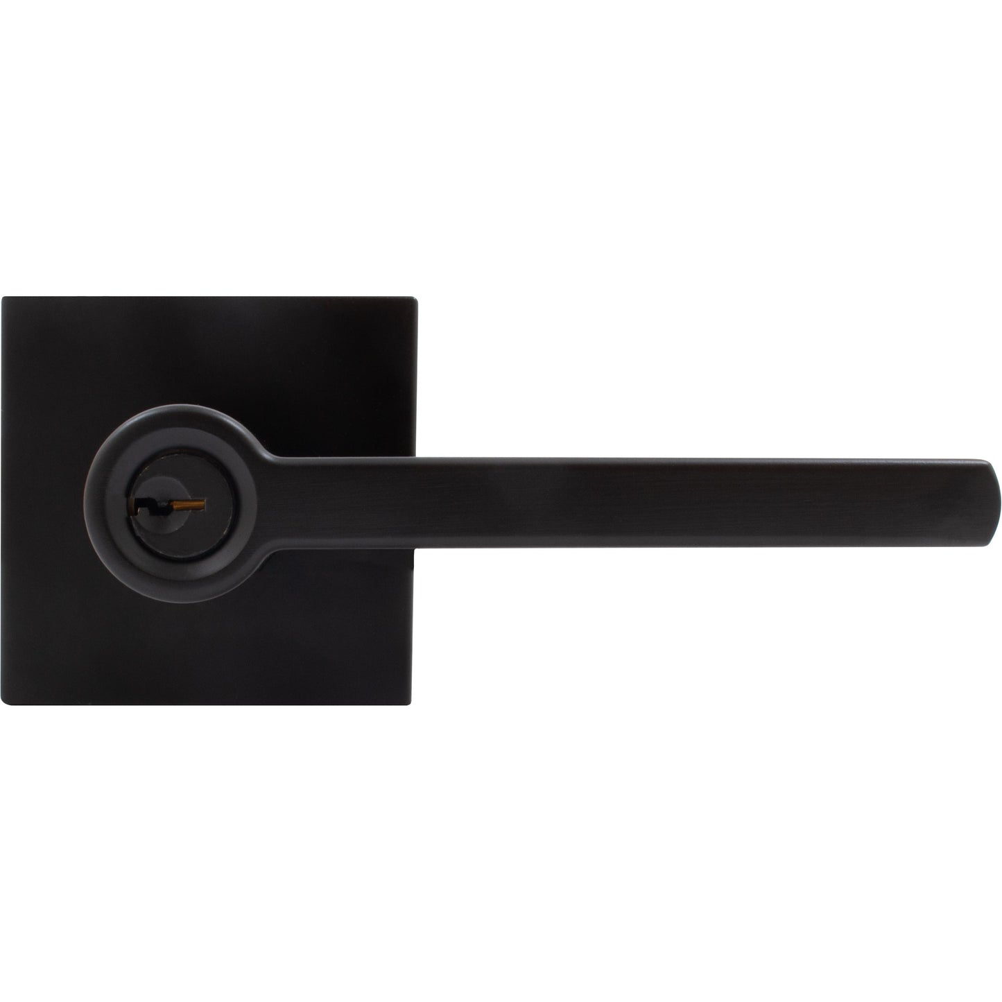Stone Harbor Hardware Vienna Door Lever with Square Rosette, Entry Latch, KW Keyway, Matte Black
