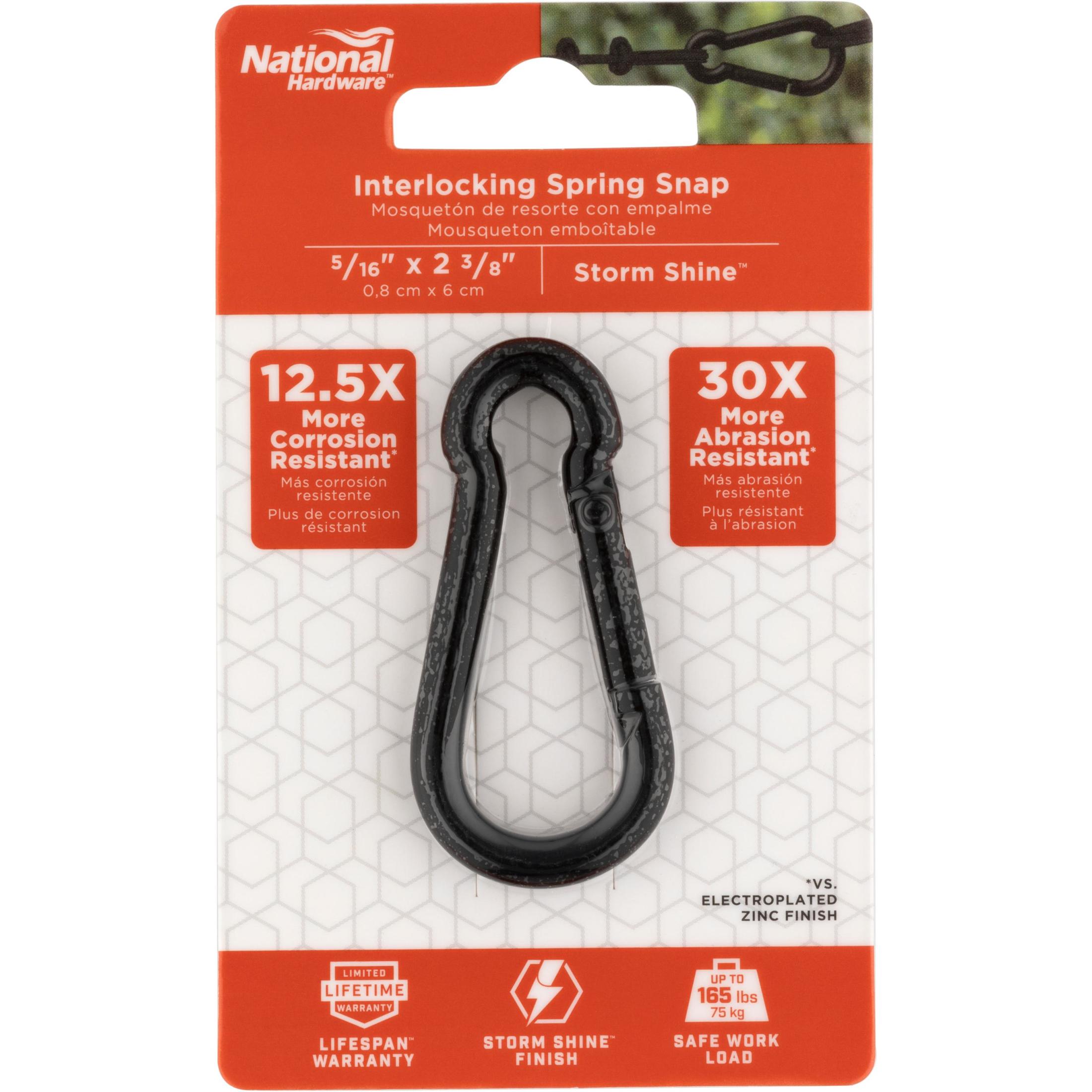 National Hardware - N820-111 V3112 5/16" X 2-3/8" Locking Spring Snap - Black