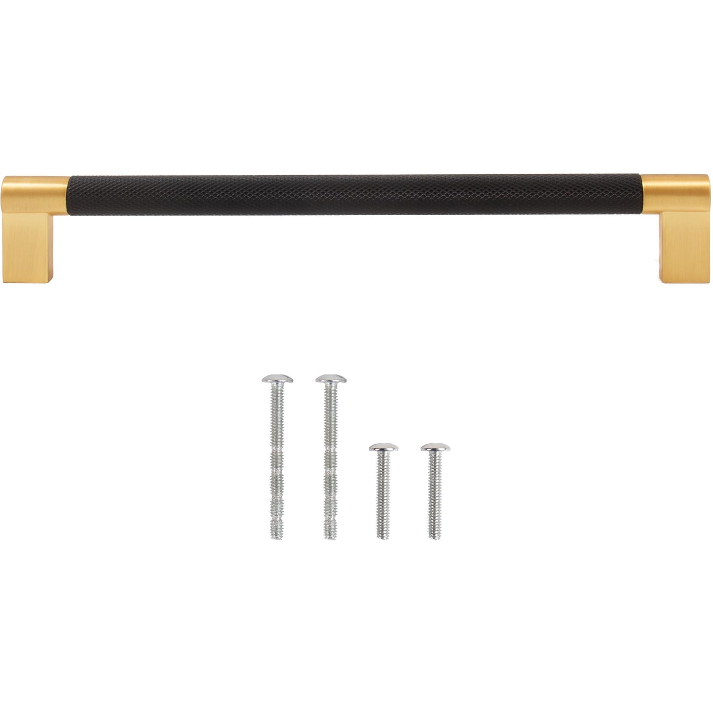 Stone Harbor Hardware Urban Cabinet Pull, 192 Millimeters, Matte Black with Satin Brass Ends