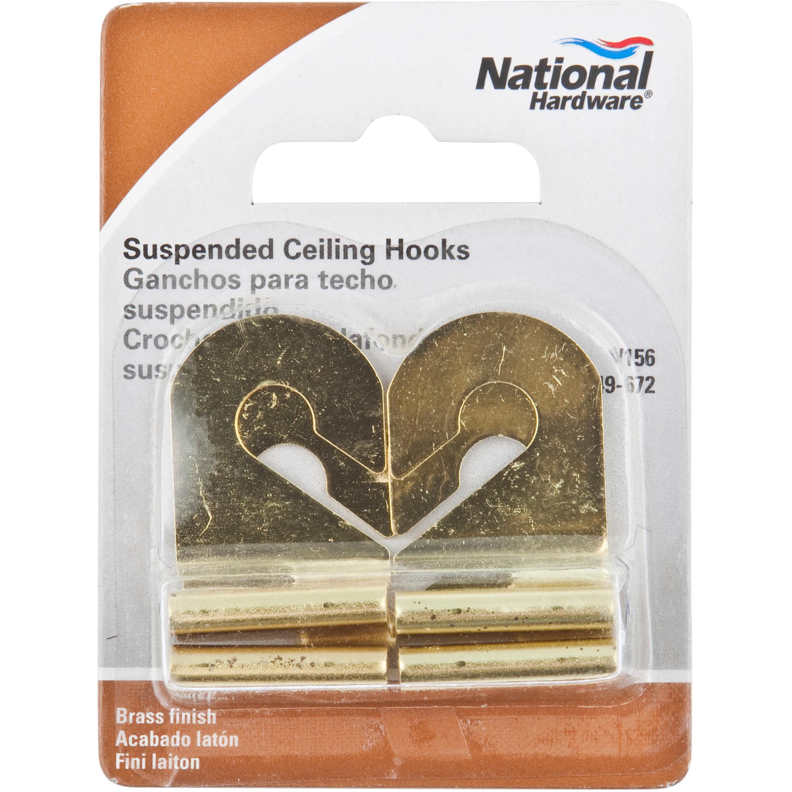 V156 Suspended Ceiling Hook 2/pk - Polished Brass
