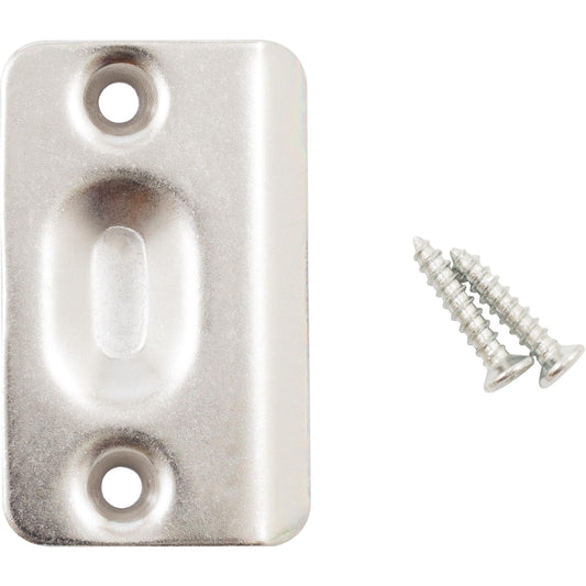 Stone Harbor Hardware Ball Catch Strike Plate, 2-1/4" x 1-3/8", Satin Nickel