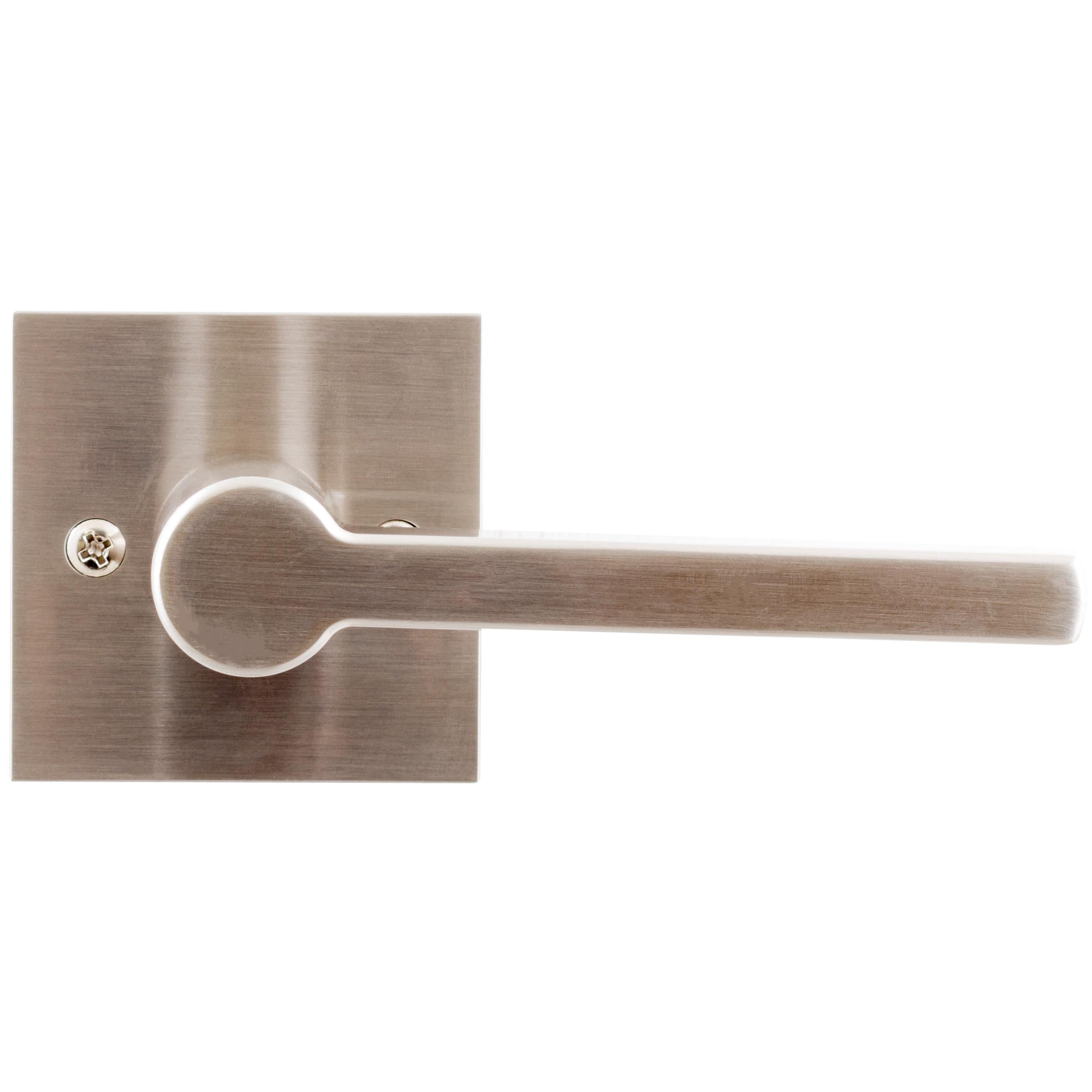 Stone Harbor Hardware Vienna Door Lever with Square Rosette, Passage (Hall/Closet) Latch, Satin Nickel