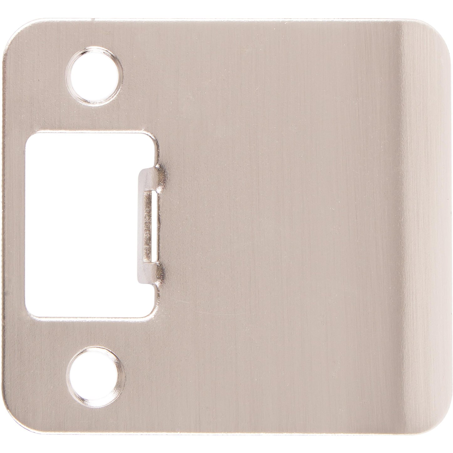 Stone Harbor Hardware Round Corner Extended Lip Strike Plate, 2-1/4" x 2", (2-1/2" Overall Length), Satin Nickel