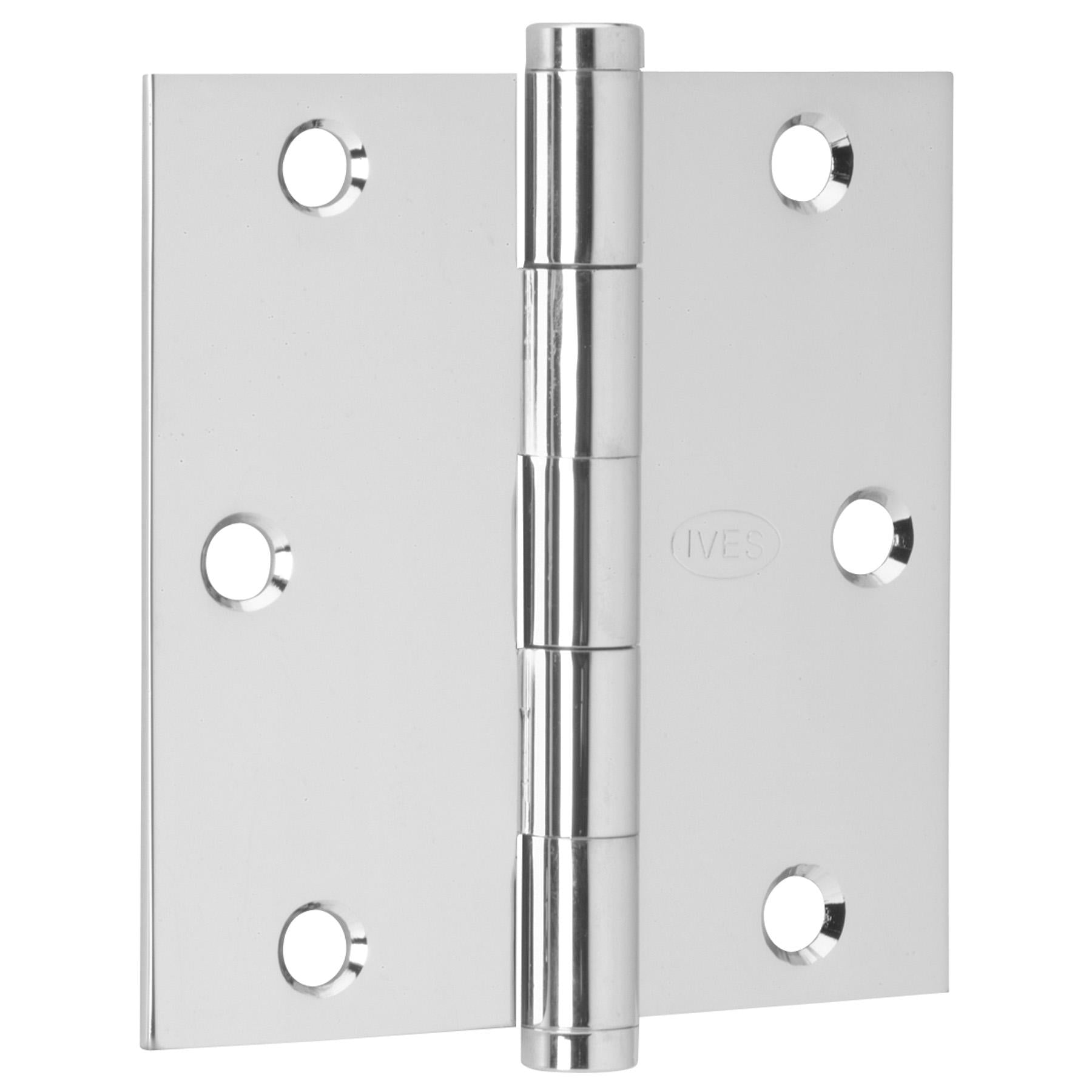 1010RPF-625E 3.5" SQR Door Hinge 3/pk - Polished Chrome