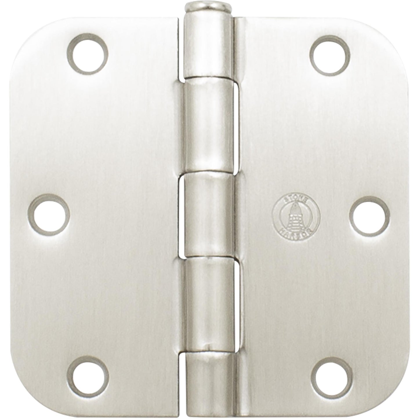 Stone Harbor Hardware 3-1/2" Door Hinges, 5/8" Radius Corner, Satin Nickel, 3-Pack