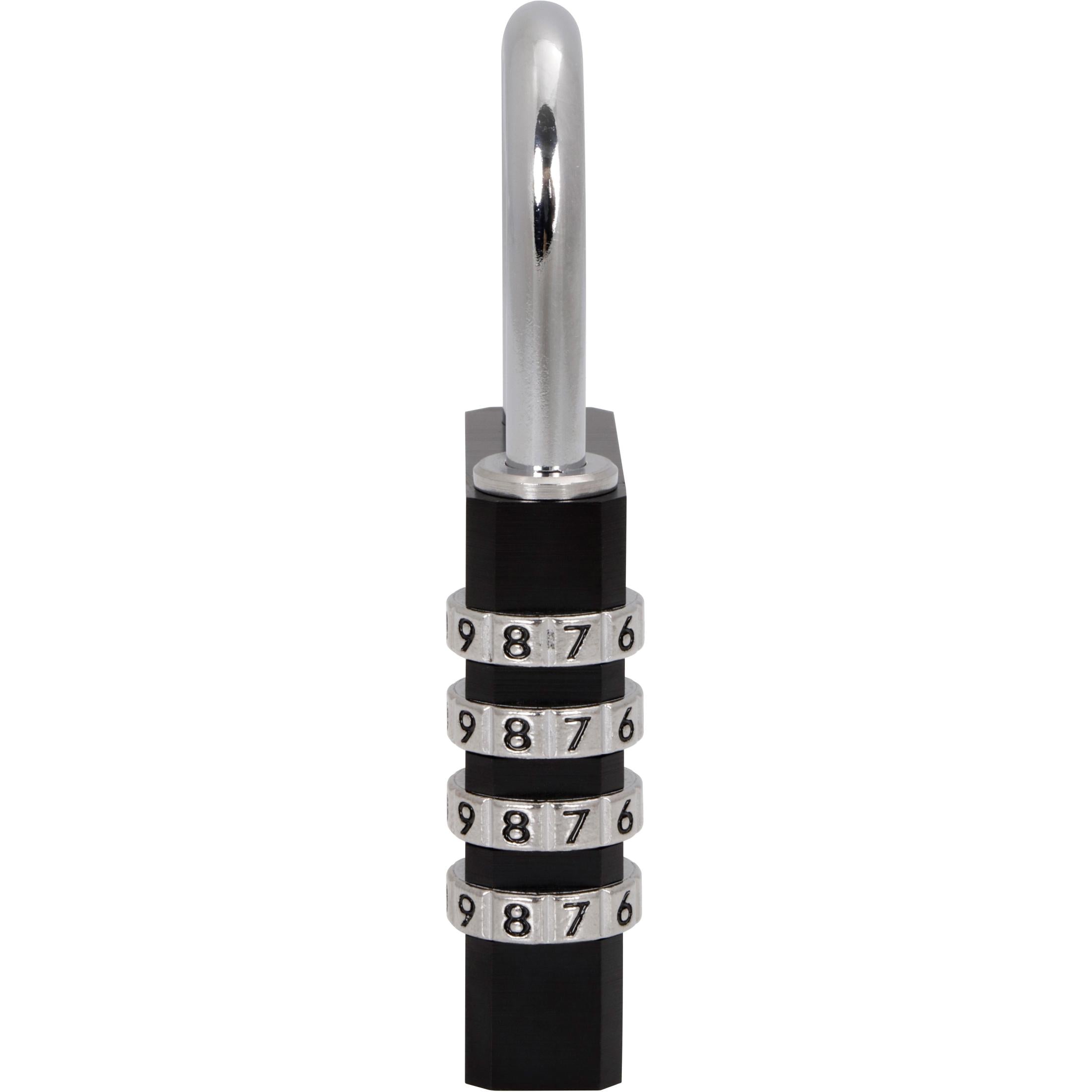 Kwikset 1-1/2" Aluminum Combination Padlock with 1-3/16" Shackle, Black