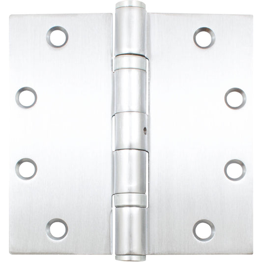 Stone Harbor Hardware Heavy-Duty Commercial Grade Ball Bearing Hinge, Non-Removable Hinge, 5 Inches, Square Corner, .145 Gauge, Satin Chrome