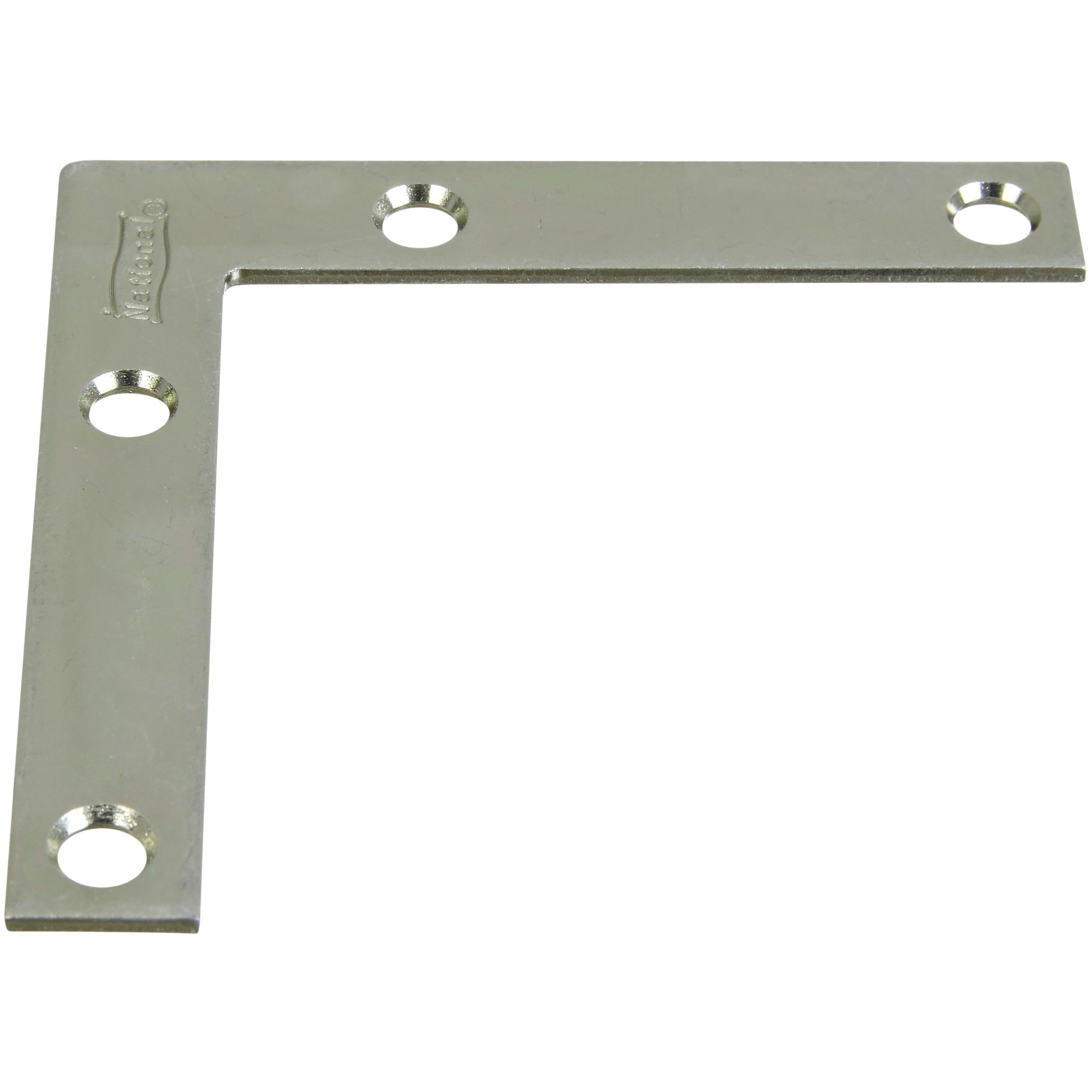117BC 3" x 1/2" Flat Corner Plate - Zinc Plated