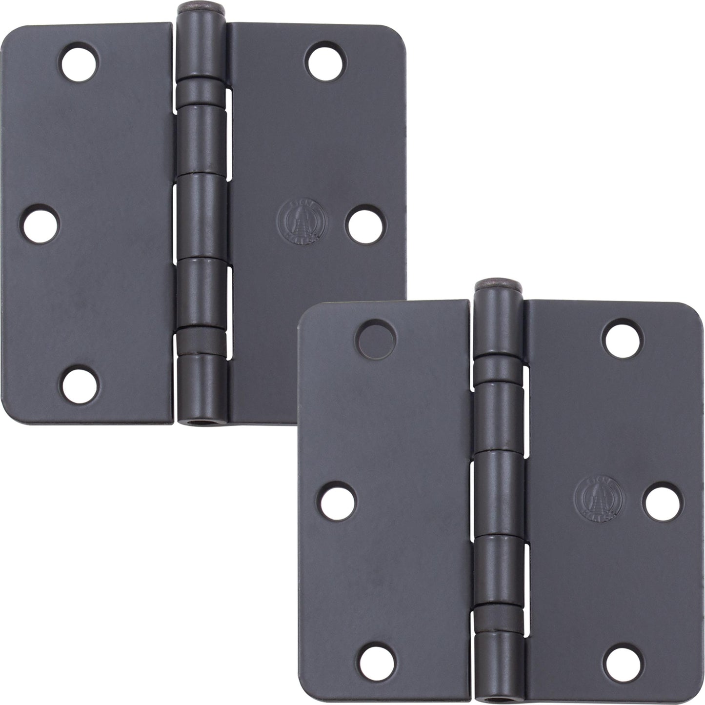 Stone Harbor Hardware 3-1/2" Ball-Bearing Door Hinges, 1/4" Radius Corner, Matte Black, 2-Pack