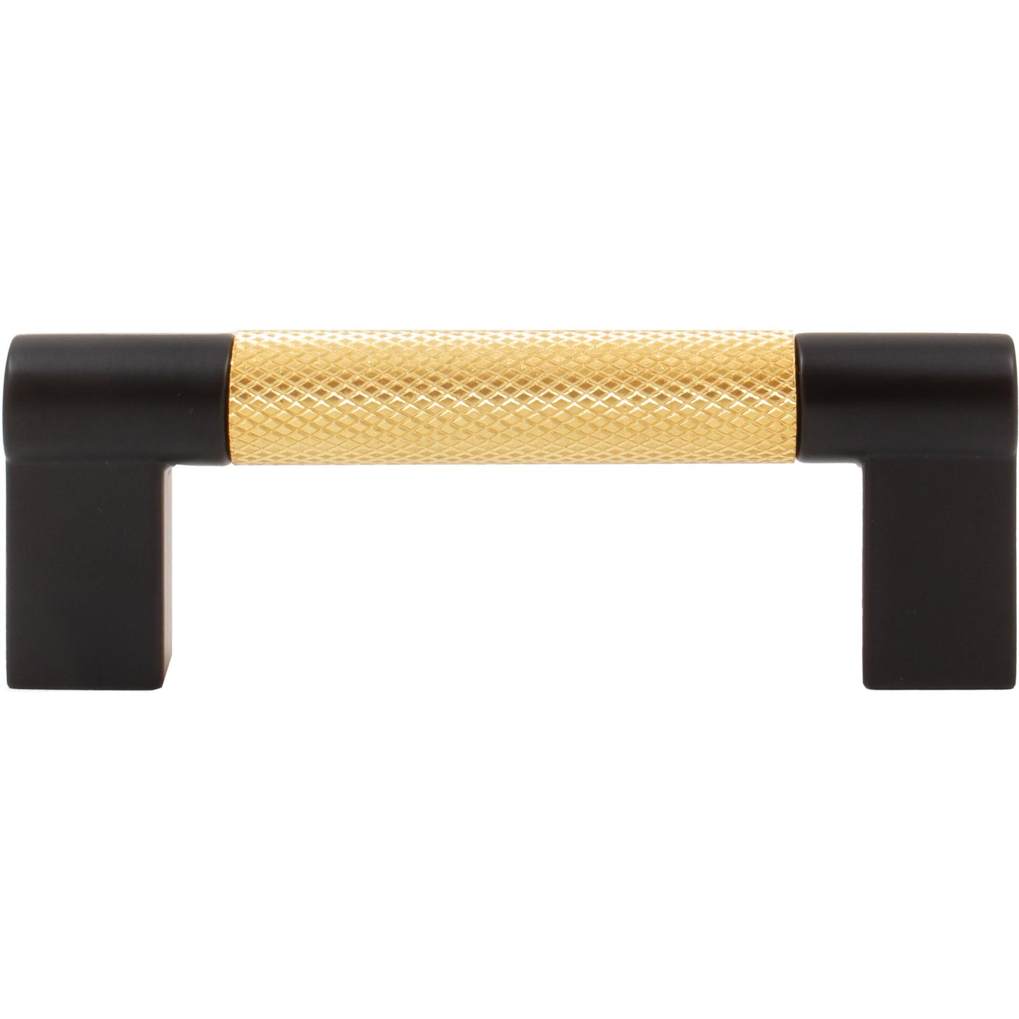 Stone Harbor Hardware Urban Cabinet Pull, 3 Inches, Satin Brass with Matte Black Ends