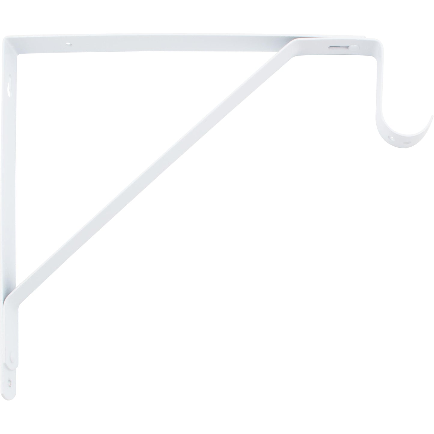 Stone Harbor Hardware Flat Back Shelf and Pole Bracket, Powder Coated, 3" Drop, White