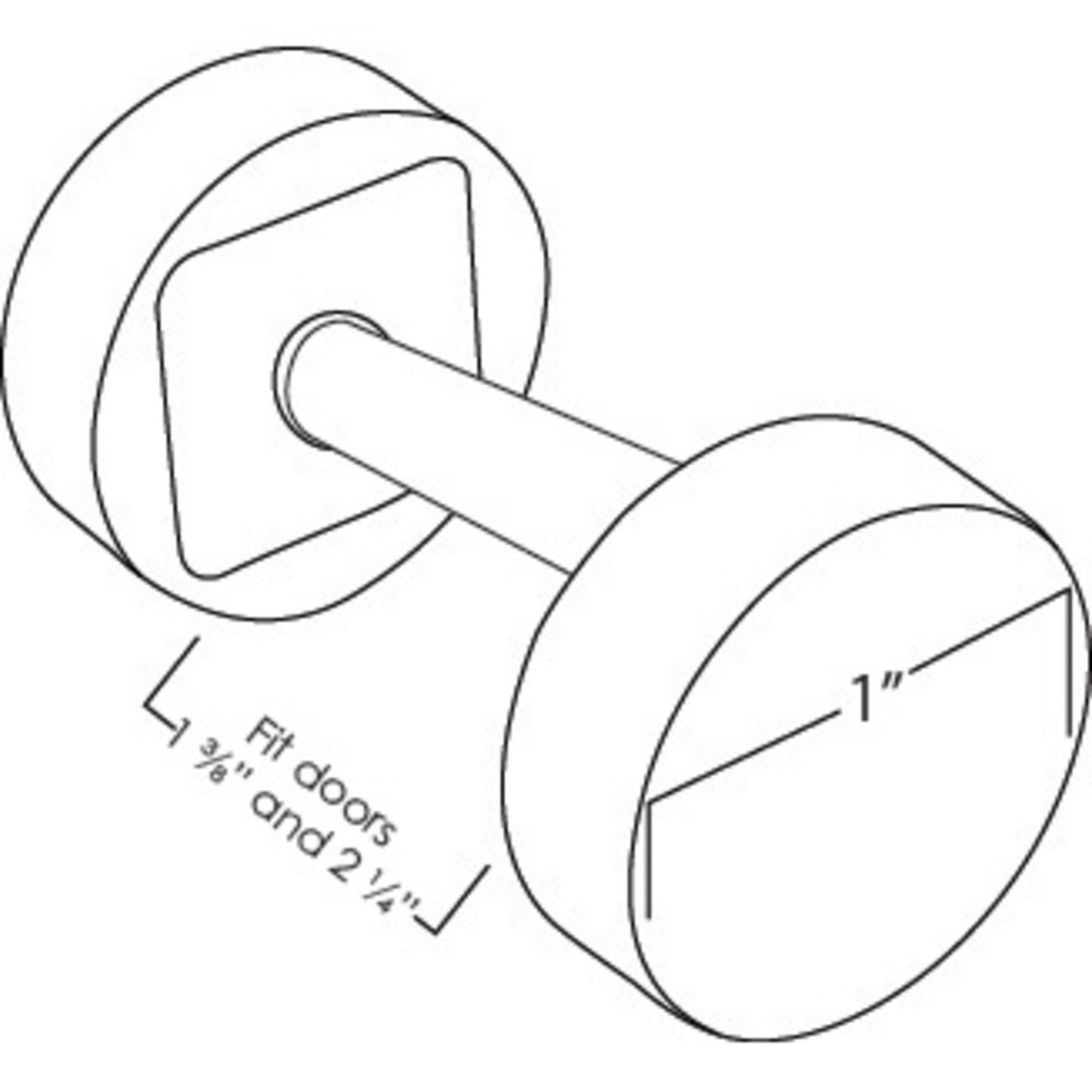 Round Handleset Hole Cover 1" Diameter Fits Doors 1-3/8" to 2-1/4" Thick