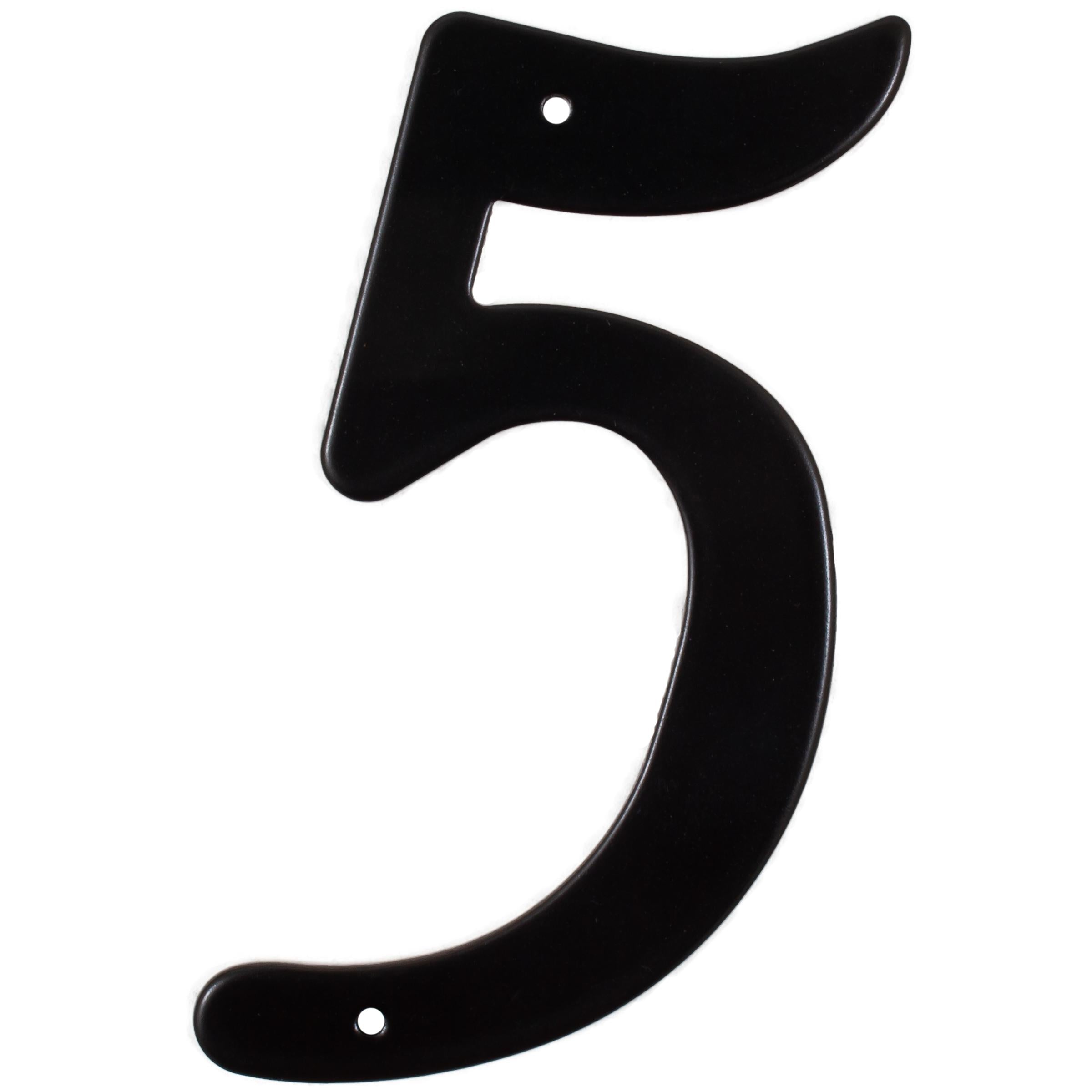 Stone Harbor Hardware Smooth House Number, #5, 4 Inches, Matte Black