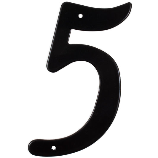 Stone Harbor Hardware Smooth House Number, #5, 4 Inches, Matte Black