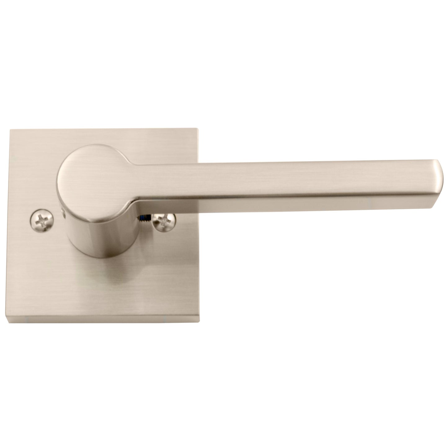Stone Harbor Hardware Vienna Door Lever with Square Rosette, Dummy (Non-Turning) Latch, Satin Nickel