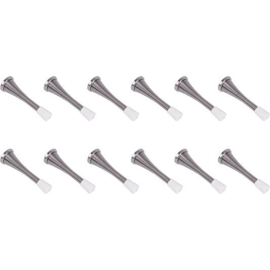 Stone Harbor Hardware Heavy-Duty Spring Door Stop, 3 Inches, 12-Pack, Polished Chrome