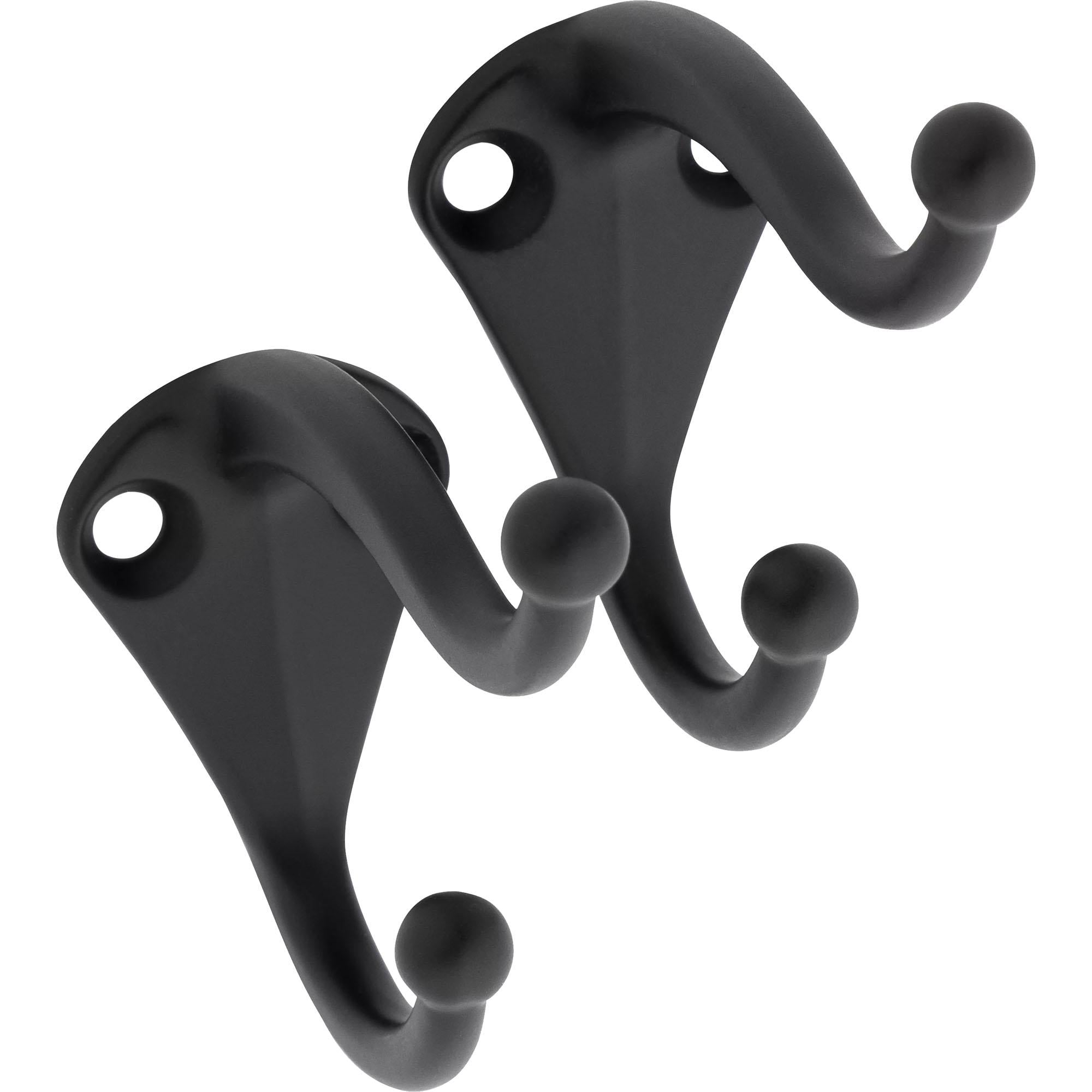 V160 Coat & Hat Hook 2/pk - Matte Black