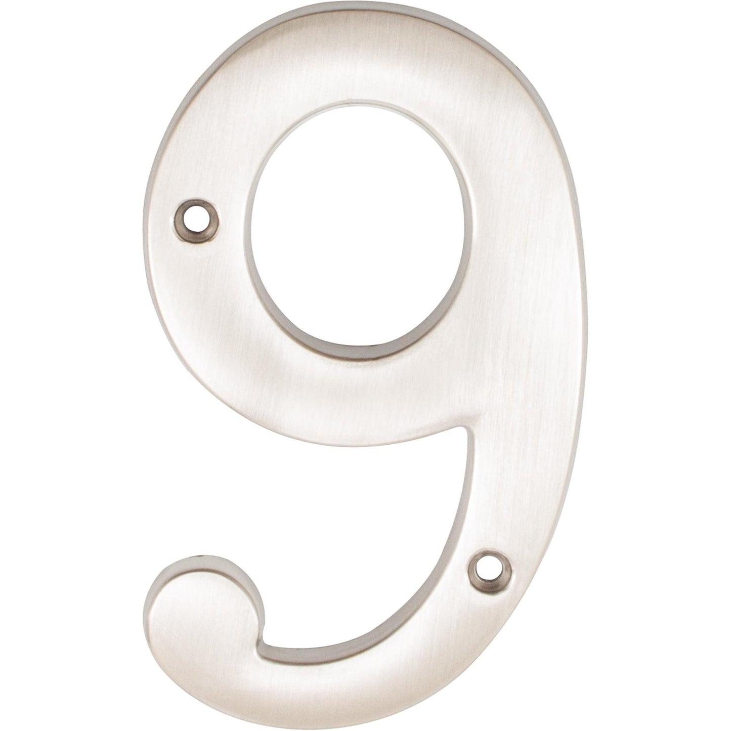 Stone Harbor Hardware Heavy-Duty House Numbers, #9, 4 Inches, Satin Nickel