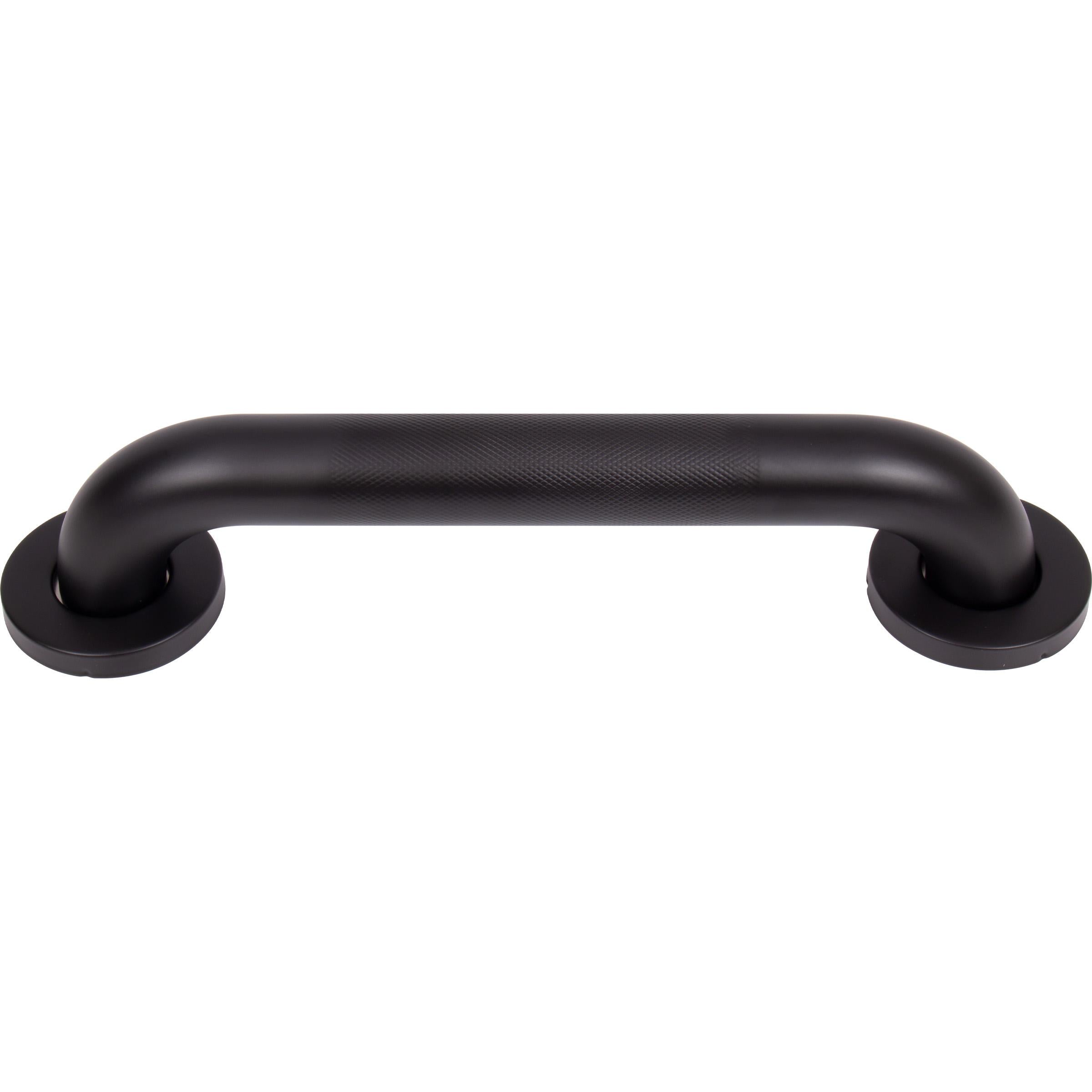 Stone Harbor Hardware Knurled Grab Bar, 12 Inches, 1-1/2" Diameter, 1-1/2" Wall Clearance, Concealed Screws, Matte Black