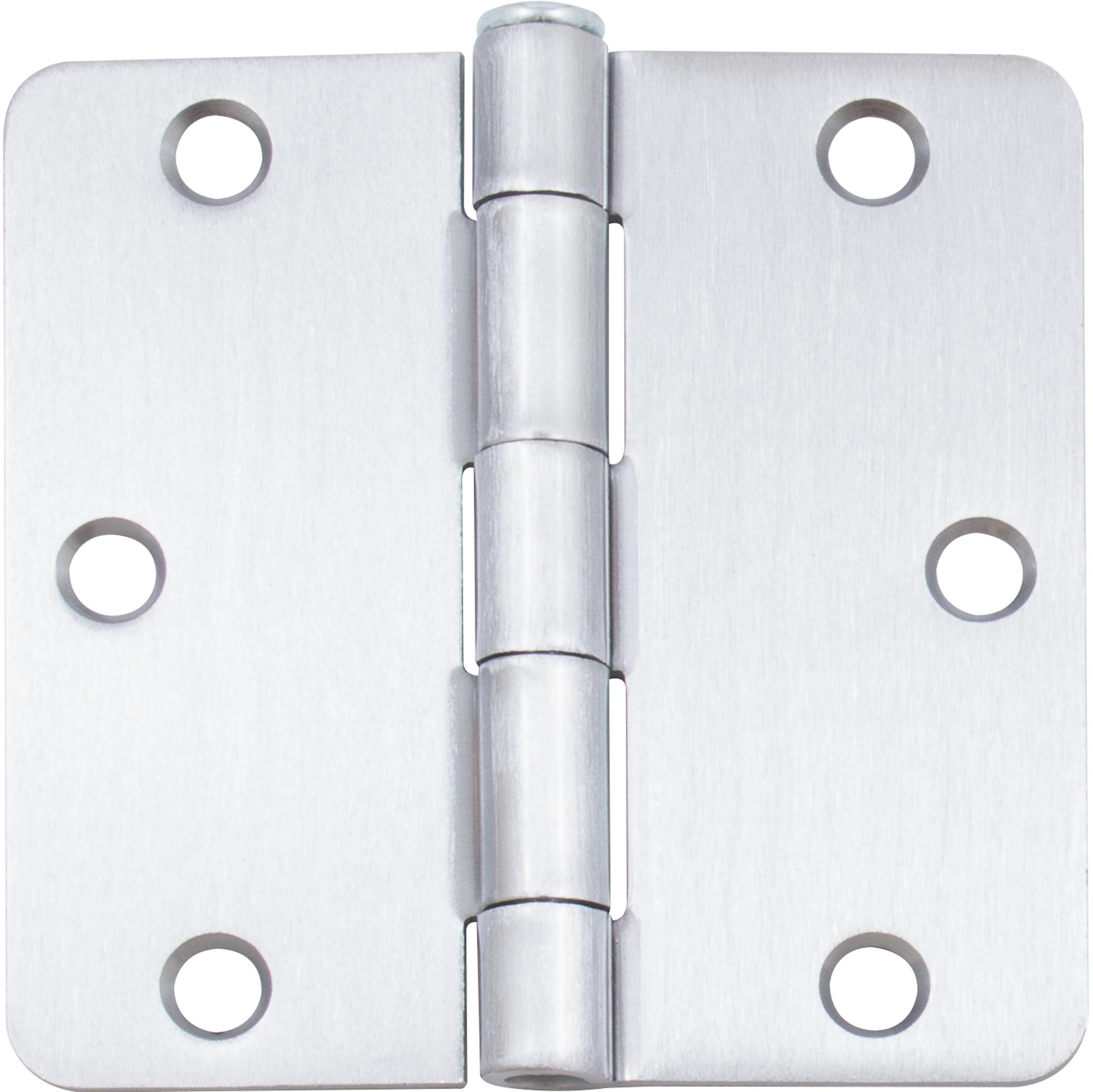 Stone Harbor Hardware Standard Hinge, 3-1/2 Inches, 1/4" Radius Corner, Bulk Pack (100 Each), Satin Chrome