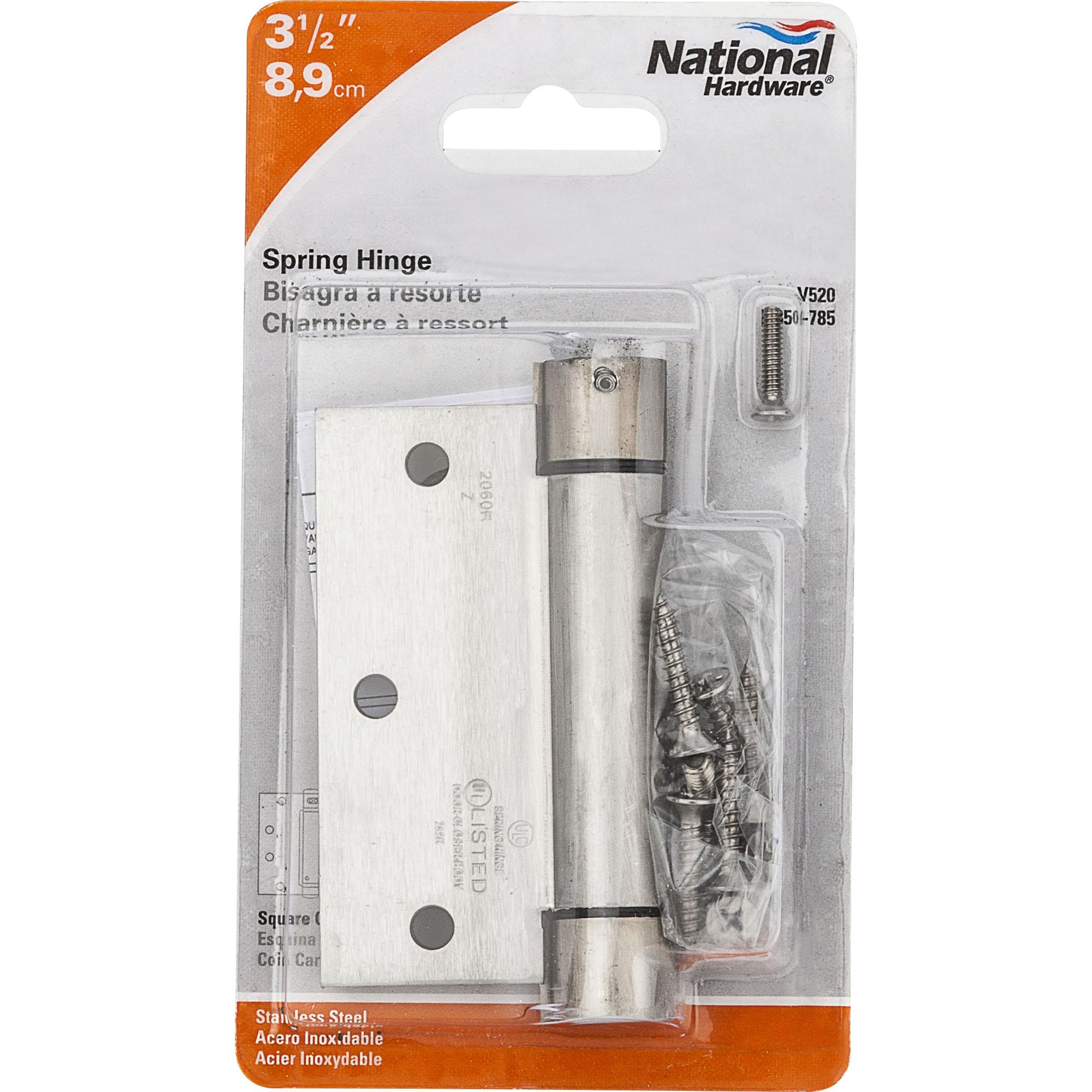 V520 3-1/2" SQR Spring Hinge - Stainless Steel
