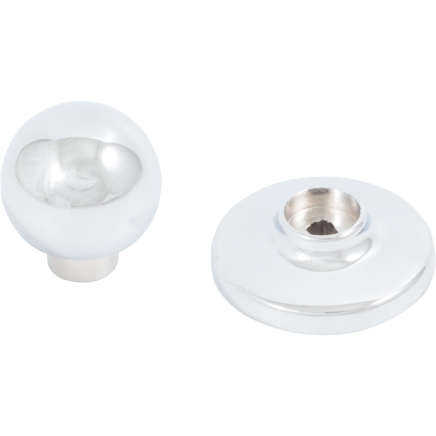Die-Cast Round Bi-Fold Door Knob, 1-1/4 Inches with 1-3/4" Backplate