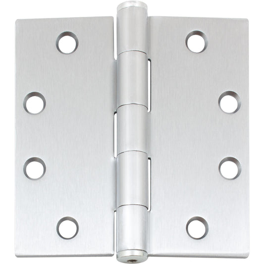 Stone Harbor Hardware Commercial Grade Plain Bearing Hinge, 4-1/2 Inches, Square Corner, .134 Gauge, Satin Chrome