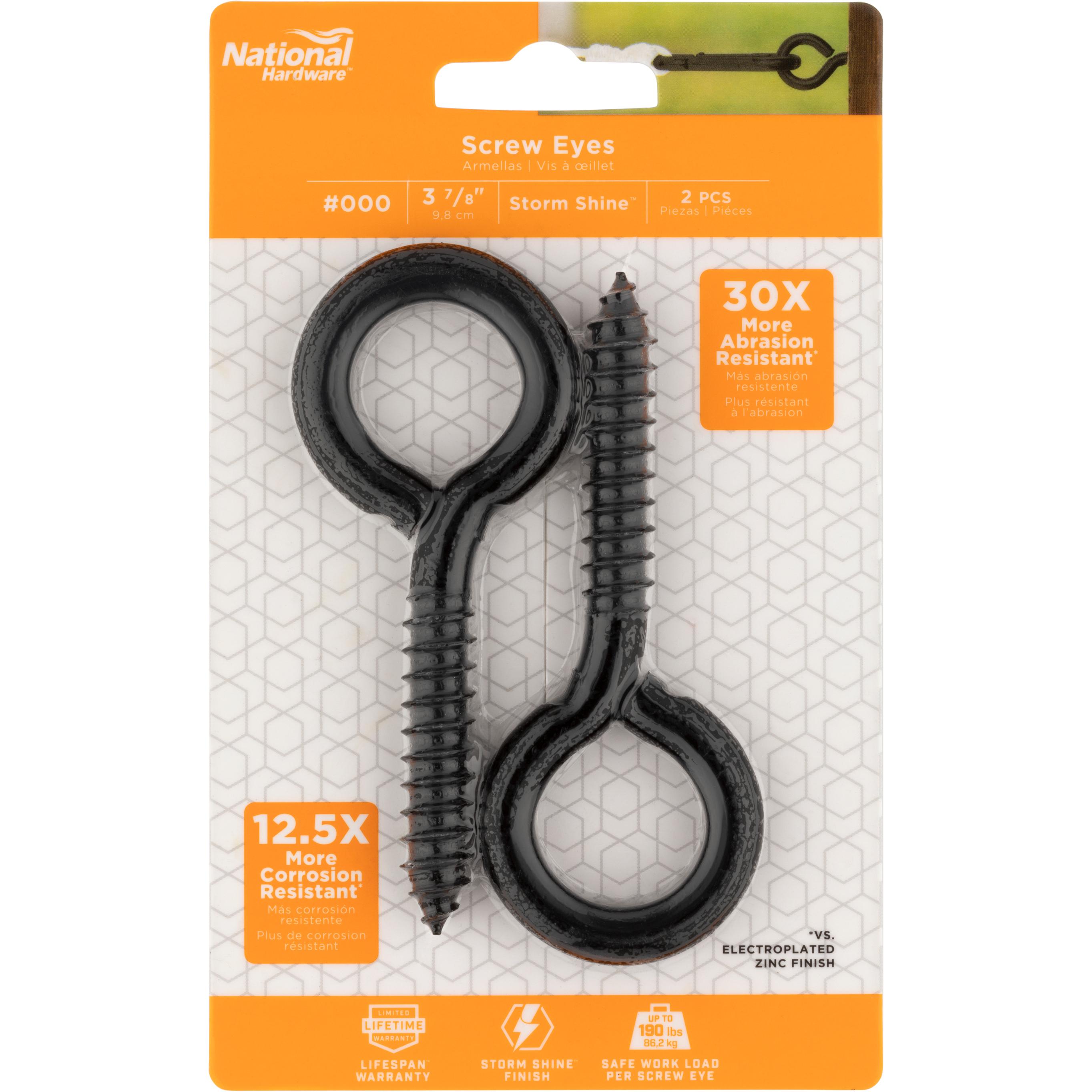 V2014 3-7/8" #000 Lag Screw Eye 2/pk - Black