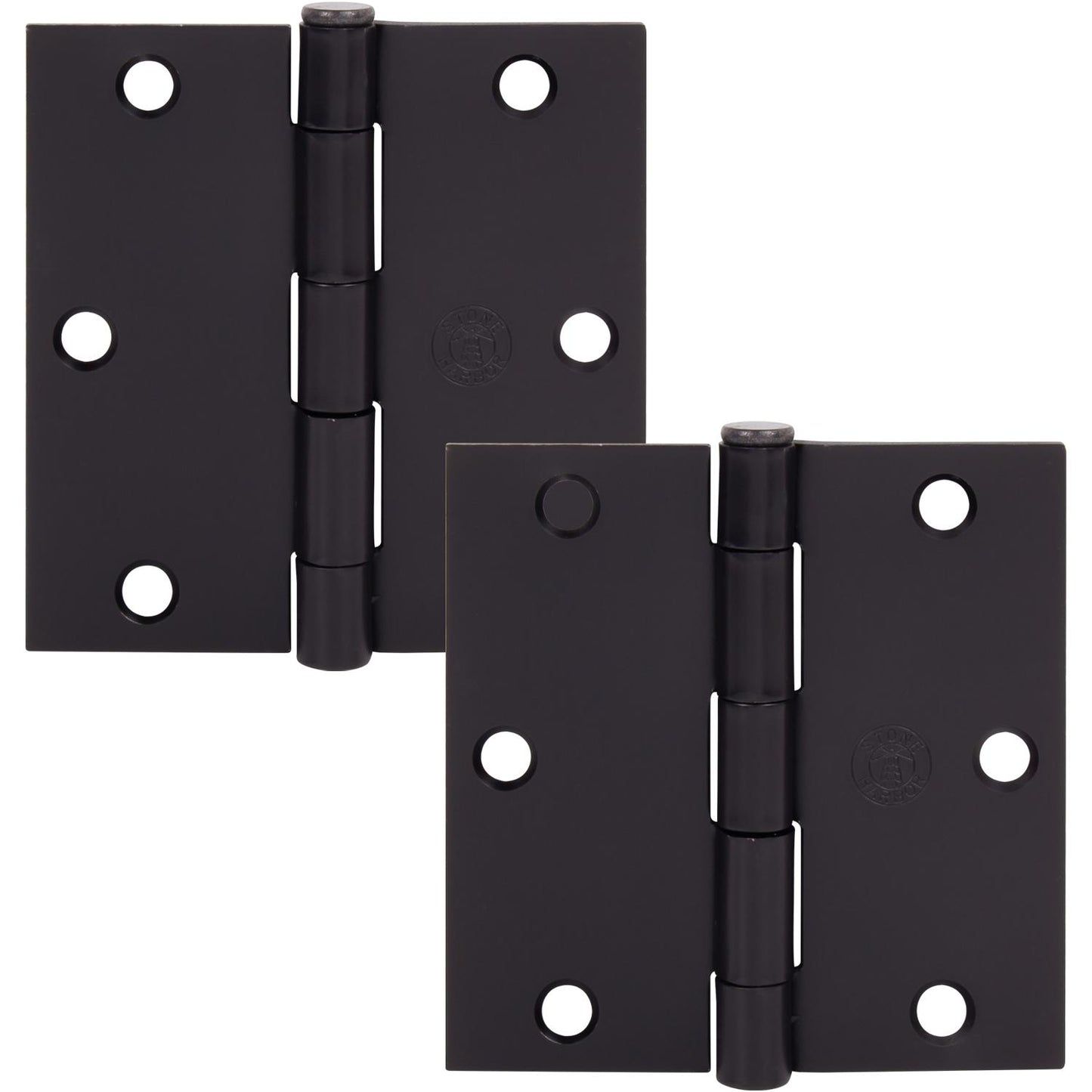 Stone Harbor Hardware 3-1/2" Door Hinges, Square Corner, Oil-Rubbed Bronze, 2-Pack