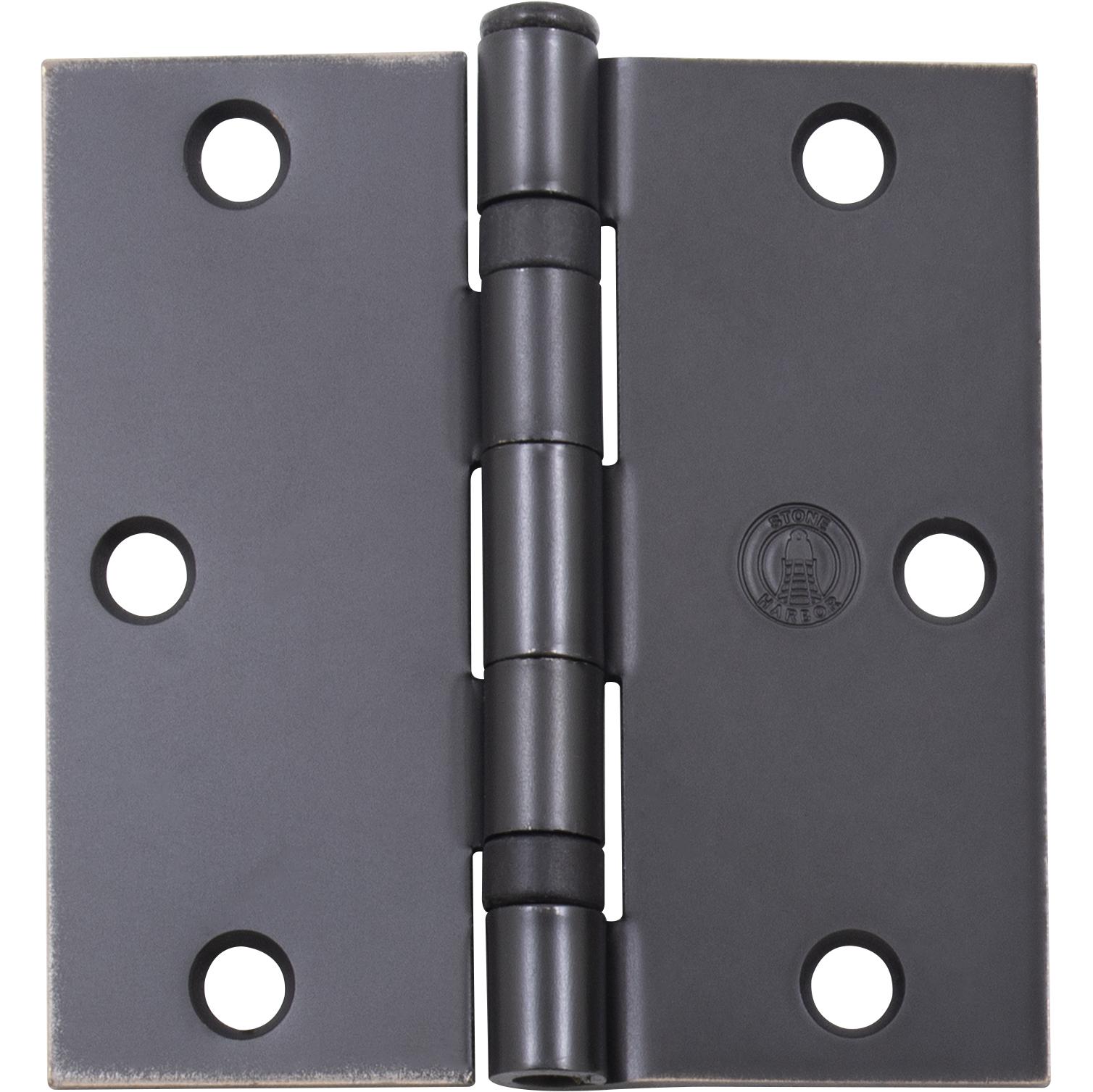 Stone Harbor Hardware 3-1/2" Ball-Bearing Door Hinges, Square Corner, Vintage Bronze, 2-Pack