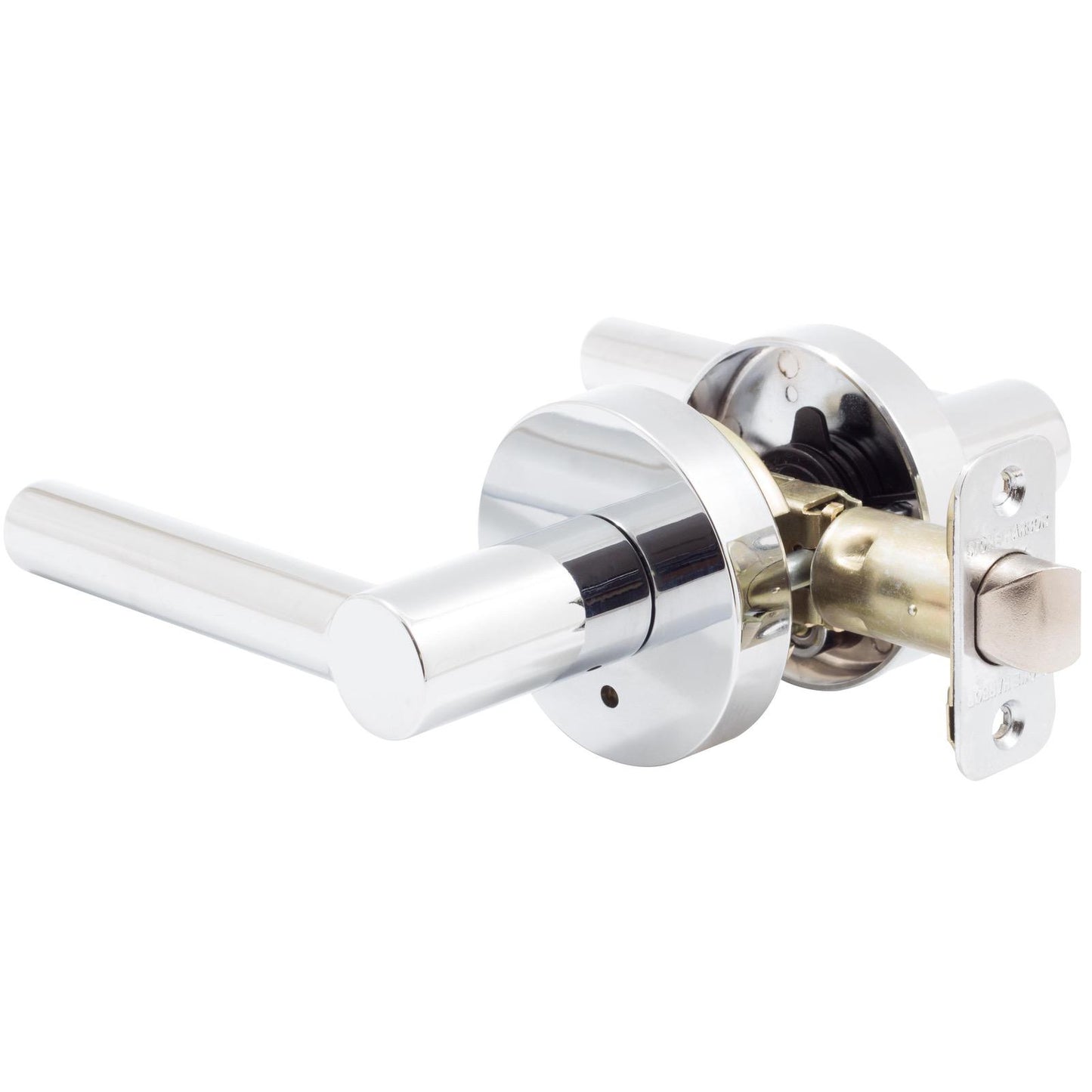 Stone Harbor Hardware Zurich Door Lever with Round Rosette, Privacy (Bed/Bath) Latch, Polished Chrome