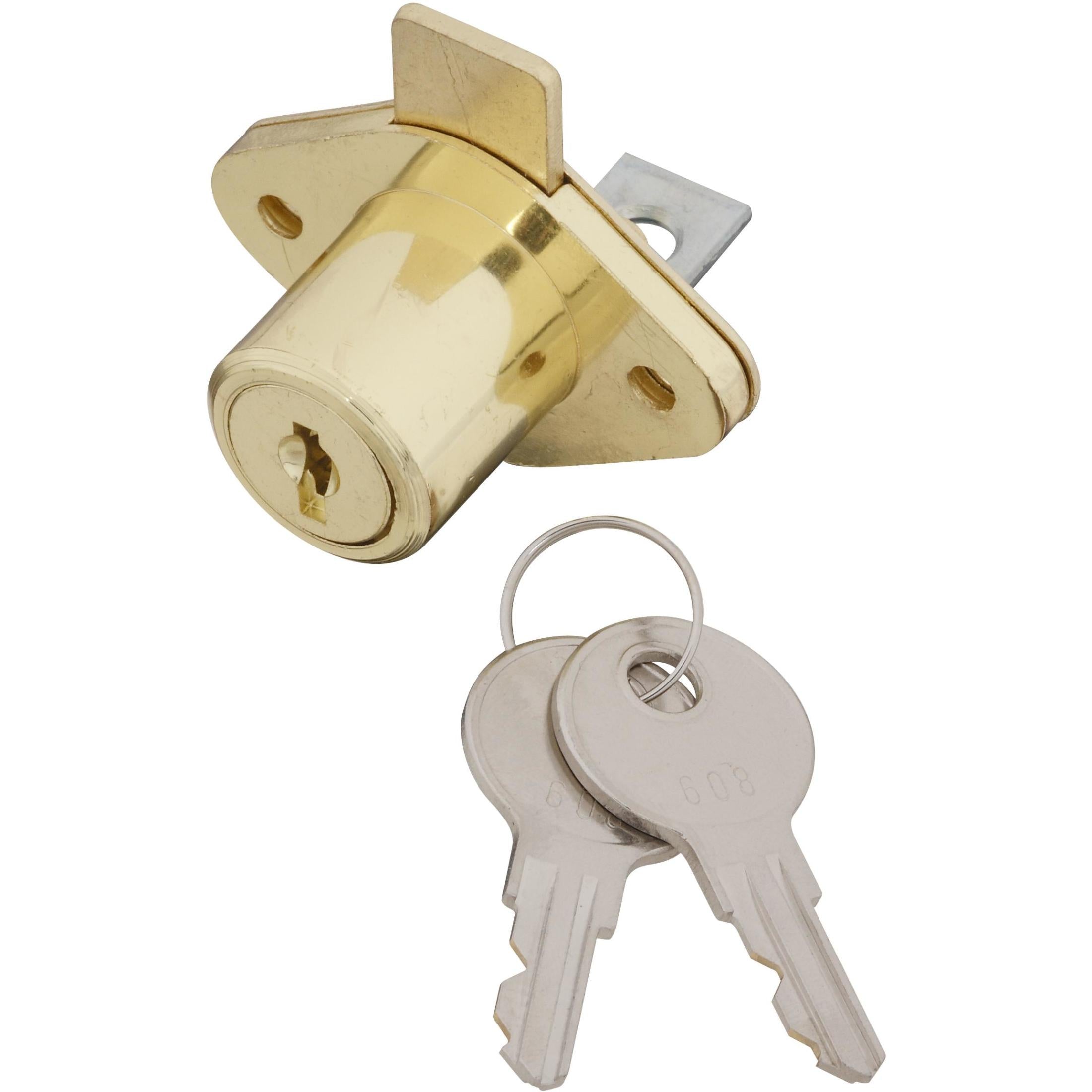 National Hardware - N185-298 VKA826 Keyed 3/4" Drawer Lock - Brass