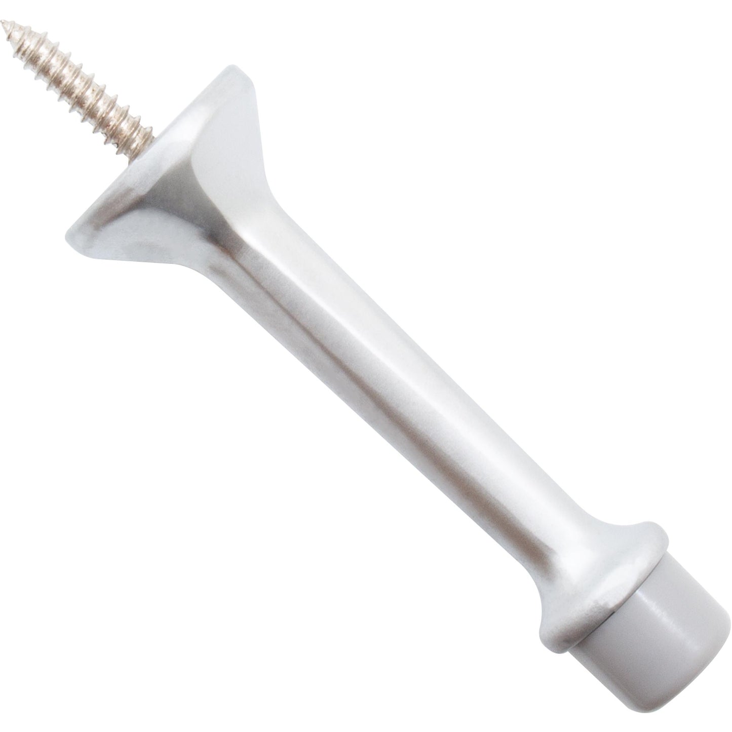 Stone Harbor Hardware Heavy-Duty Solid Door Stop, 3 Inches, Satin Chrome