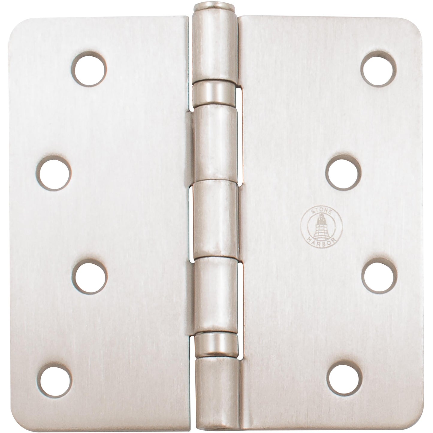 Stone Harbor Hardware 4" Ball-Bearing Door Hinges, 1/4" Radius Corner, Satin Nickel, 2-Pack