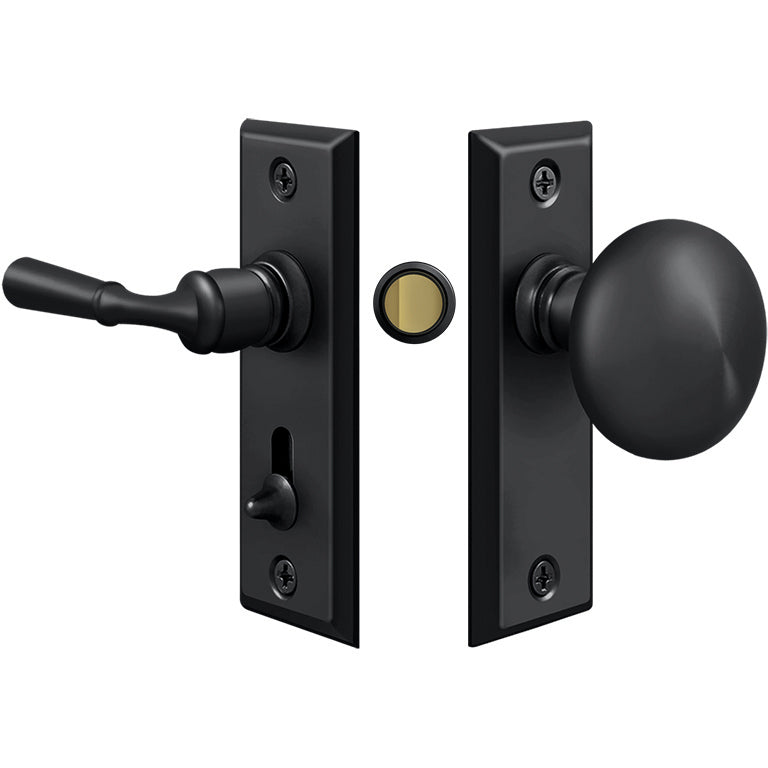 SDLS480U19 Tubular Storm Door Lock with Plate - Matte Black