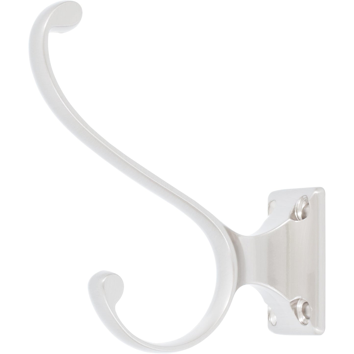 Stone Harbor Hardware Heavy-Duty Coat & Hat Hook, 3-7/16" High, 2-15/16" Projection, Satin Nickel