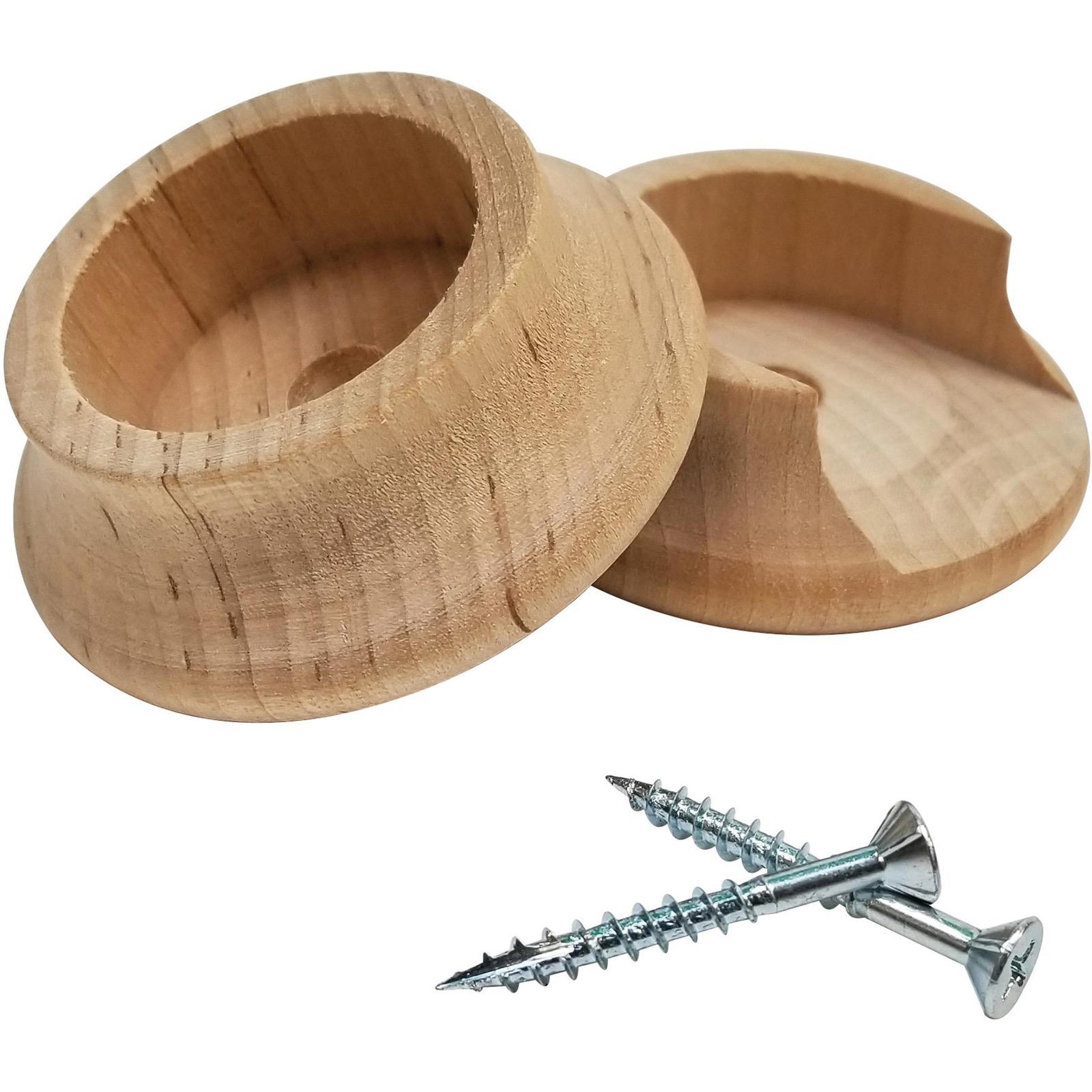 Stone Harbor Hardware Heavy-Duty Wooden Pole Socket, Fits Poles up to 1-3/8" Diameter, Birch Wood