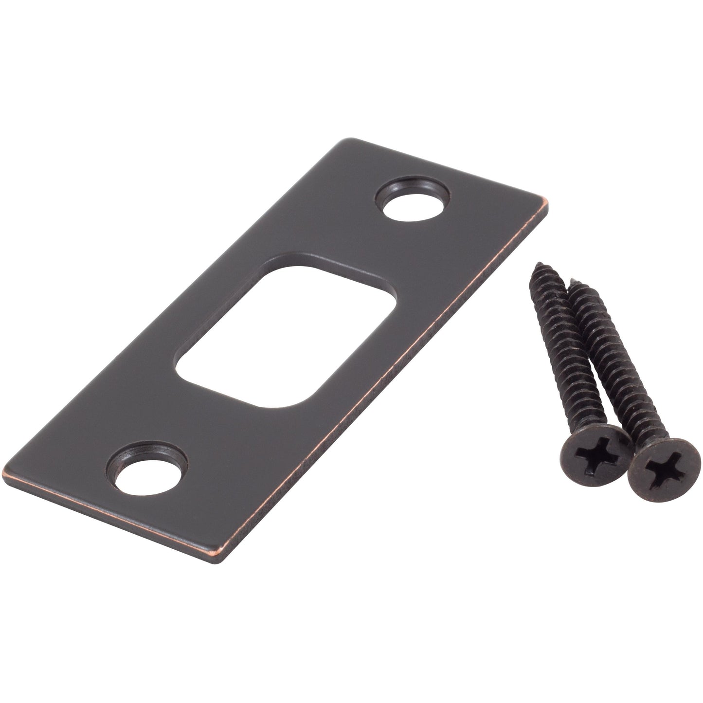 Stone Harbor Hardware Square Corner Deadbolt Strike Plate, 1-1/8" x 2-3/4", 2-1/8" Center-to-Center, Vintage Bronze