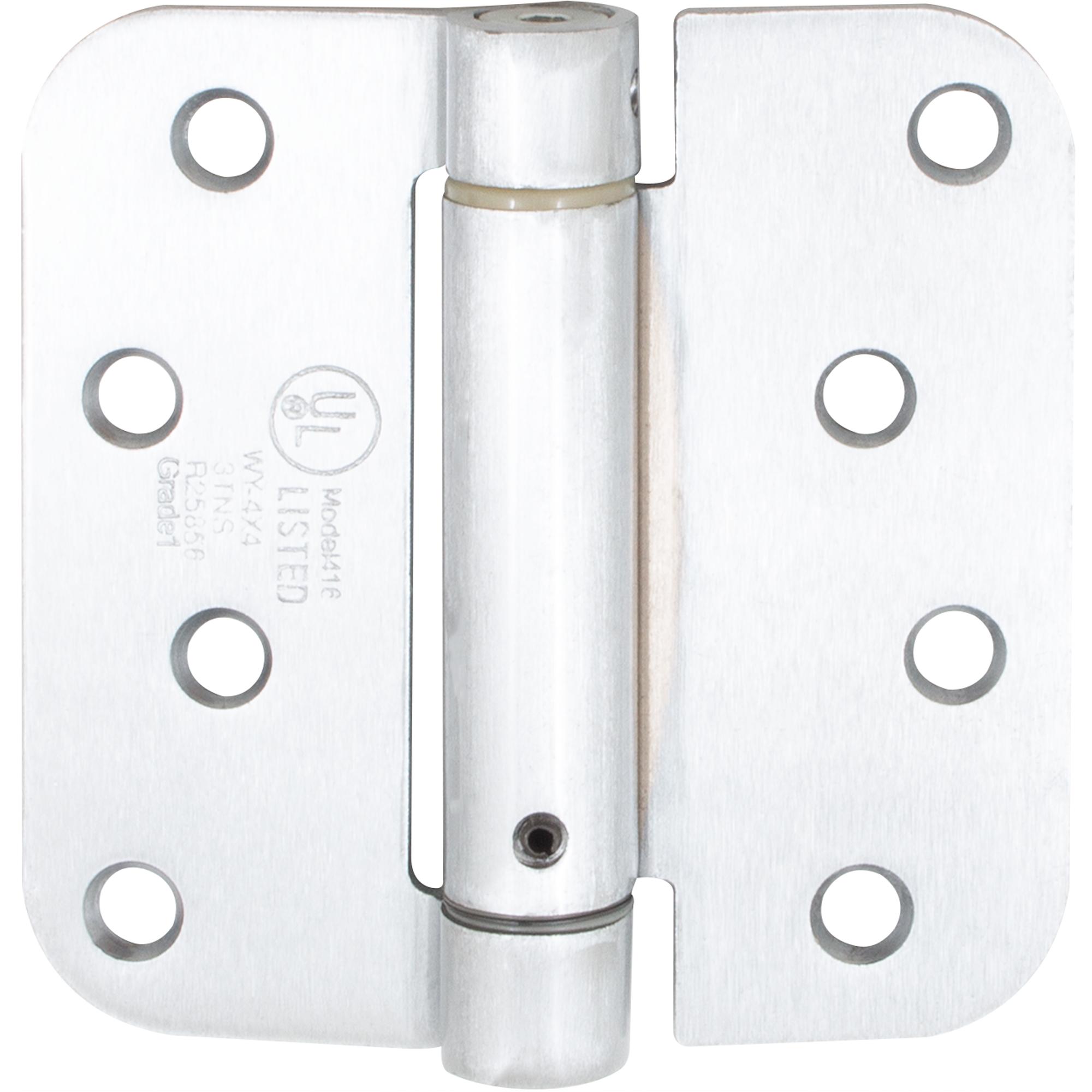 Stone Harbor Hardware Self-Closing Door Hinge, 4 Inches, 5/8" Radius Corner, Satin Chrome