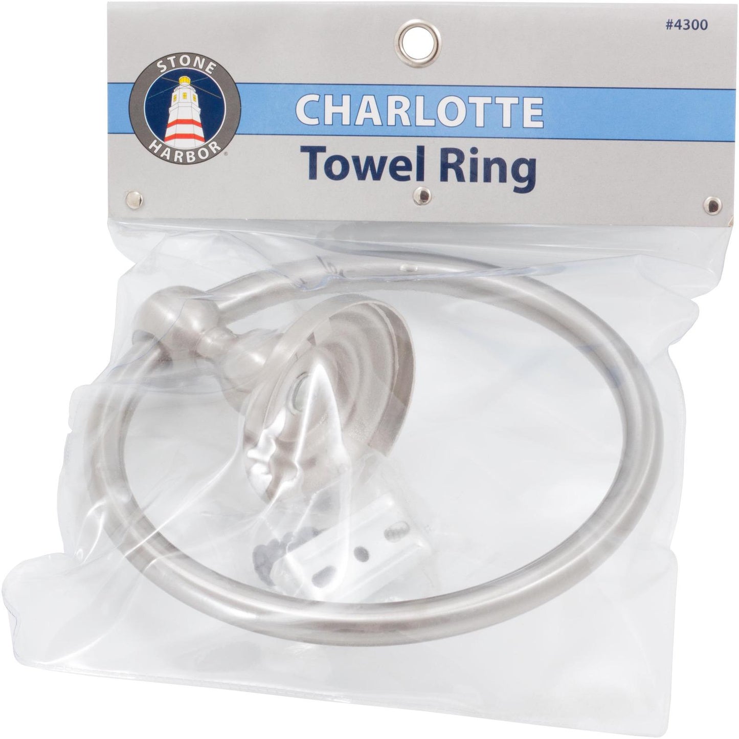 Stone Harbor Hardware Charlotte Towel Ring, Satin Nickel
