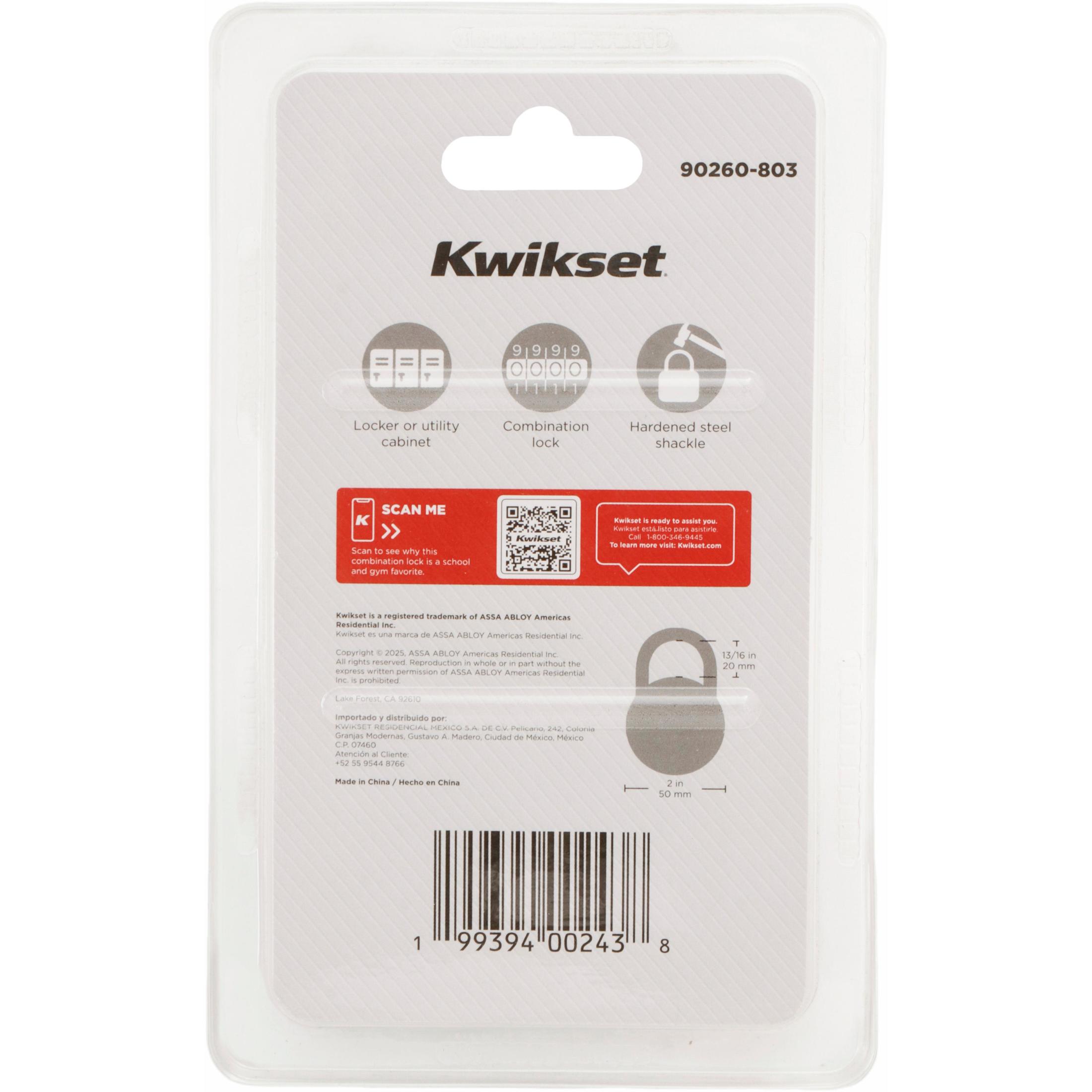 Kwikset 2" Combination Dial Padlock with 13/16" Shackle, Blue