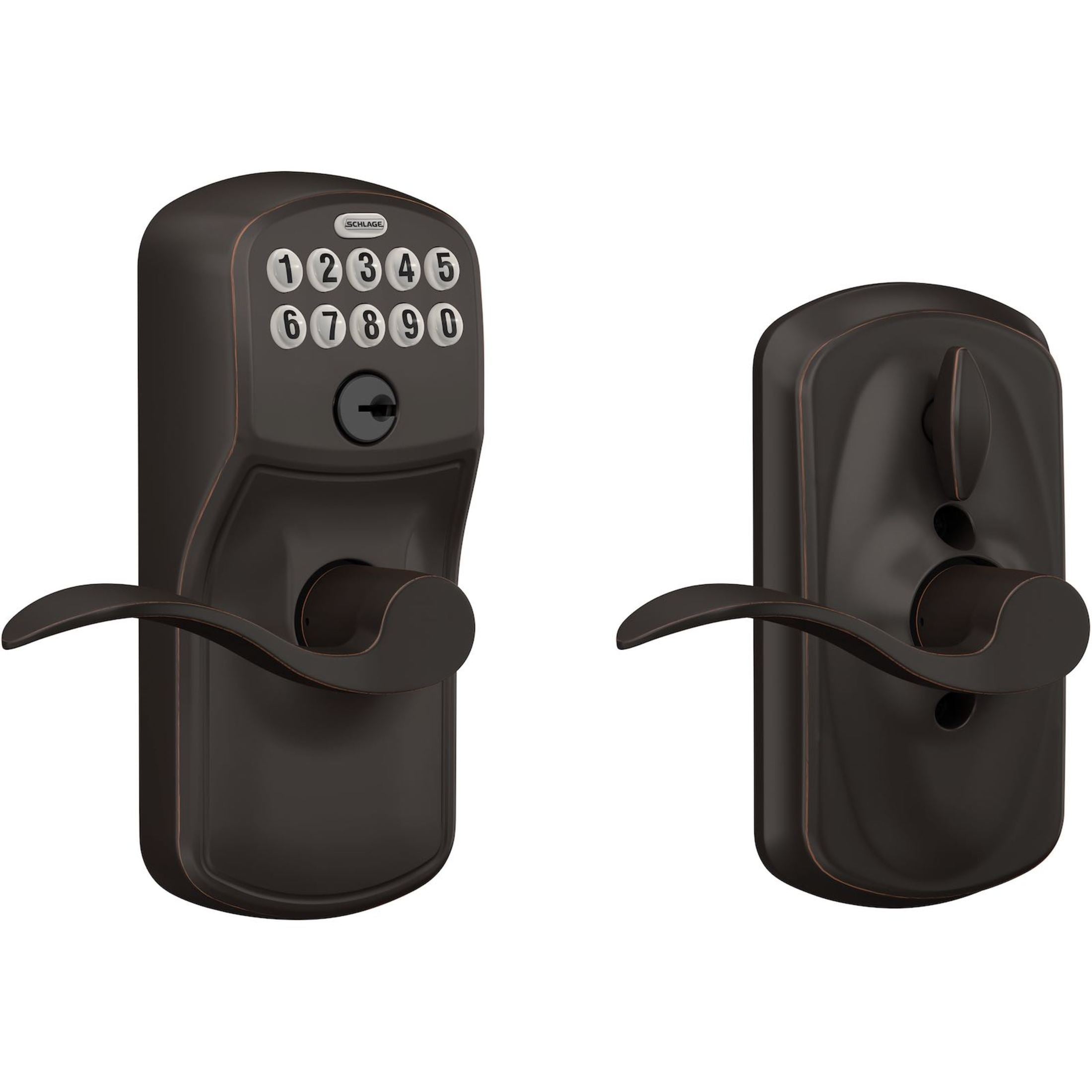 FE595PLY716ACC 16-086 10-027 Accent / Plymouth Keypad Lever - Aged Bronze