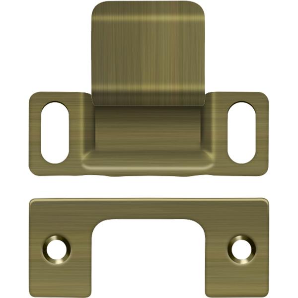 SP2751U5 2-3/4" x 1-1/4" Adjustable Strike Plate with Dust Cup - Antique Brass