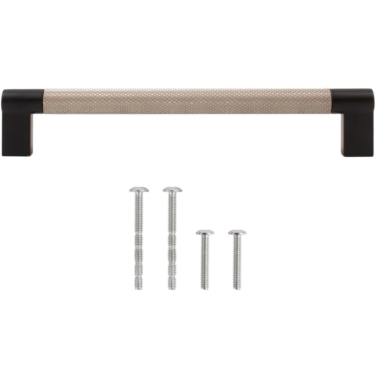 Stone Harbor Hardware Urban Cabinet Pull, 160 Millimeters, Satin Nickel with Matte Black Ends