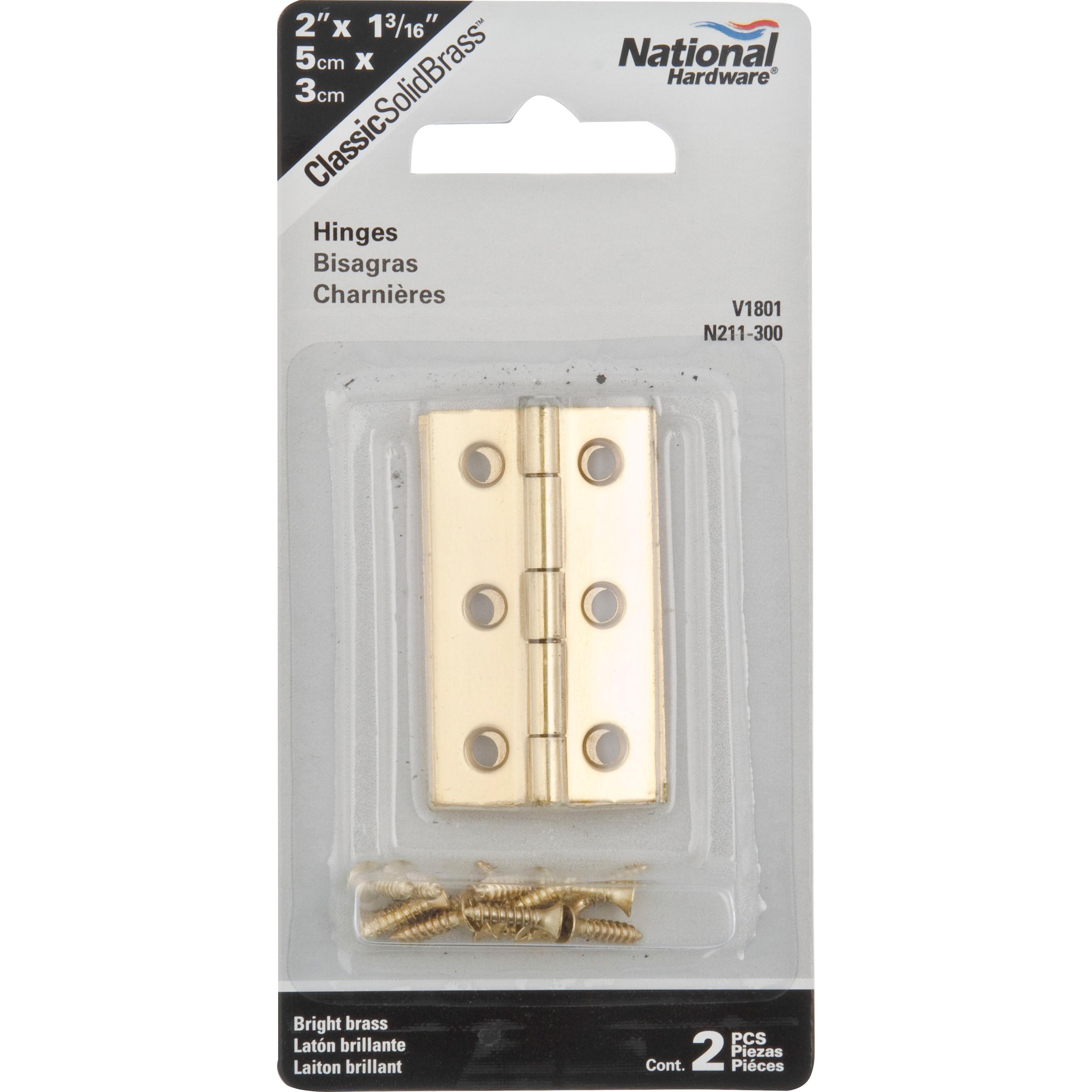 V1801 2" x 1-3/16" Hinge 2/pk - Polished Brass