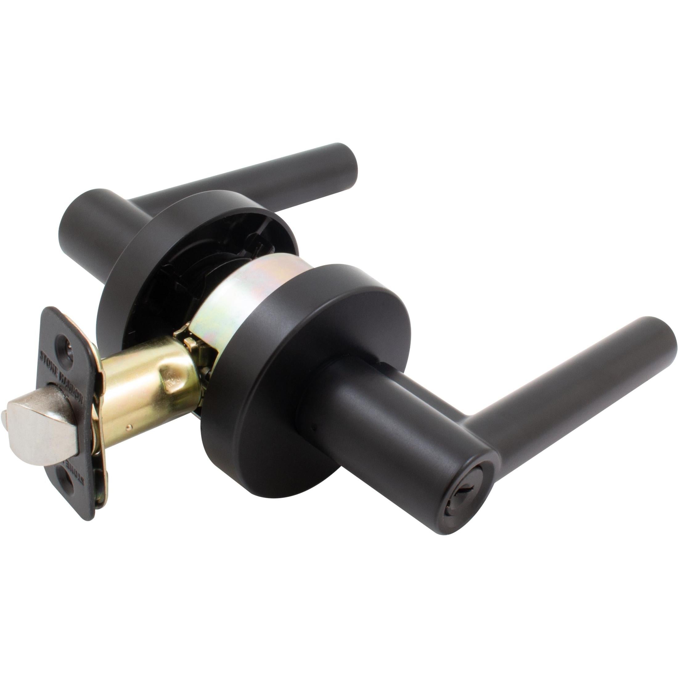 Zurich Door Lever with Round Rosette, Entry Function