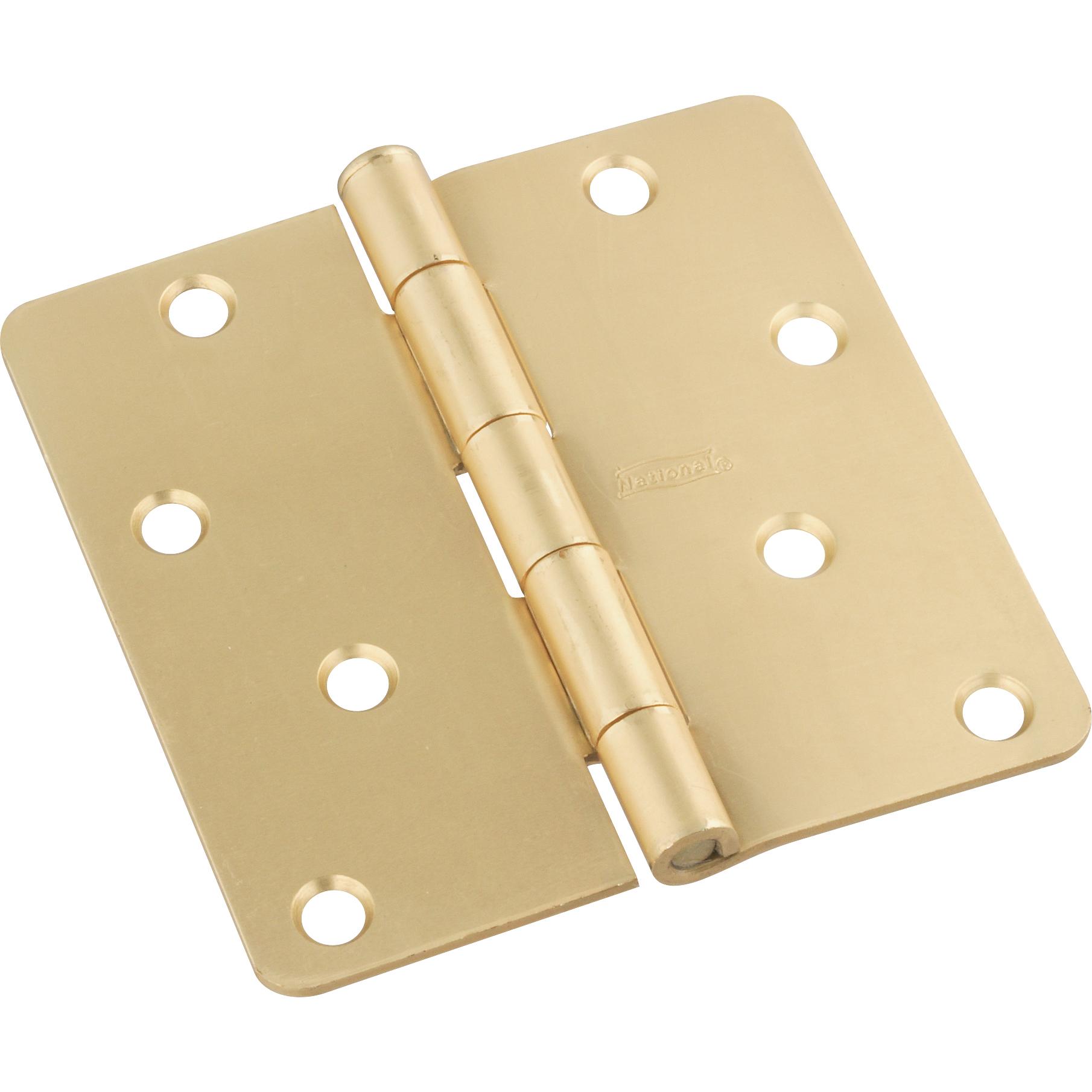 National Hardware - N830-228 SPB512RC 4" 1/4R Hinge - Satin Brass