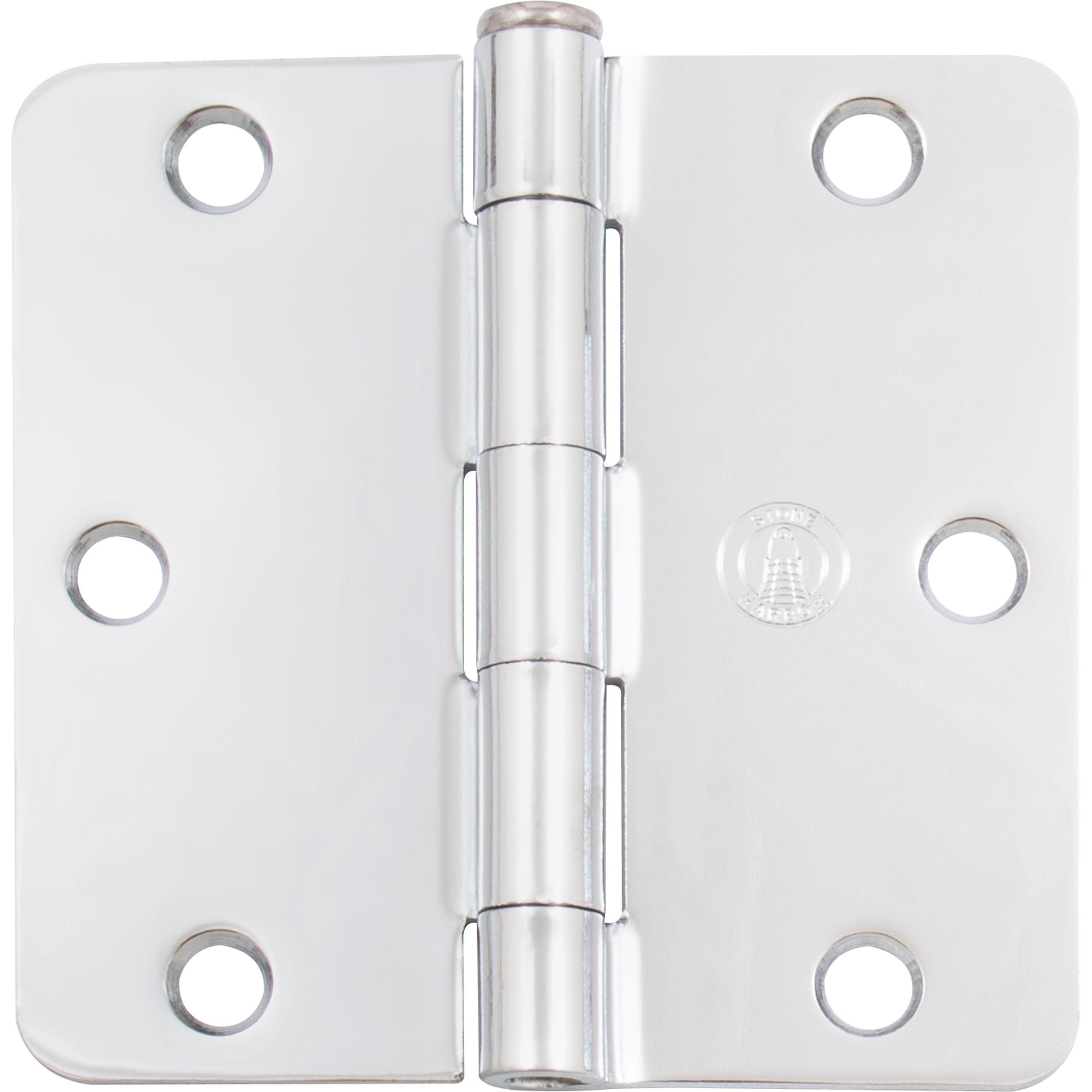 Stone Harbor Hardware Standard Hinge, 3-1/2 Inches, 1/4" Radius Corner, Bulk Pack (100 Each), Polished Chrome